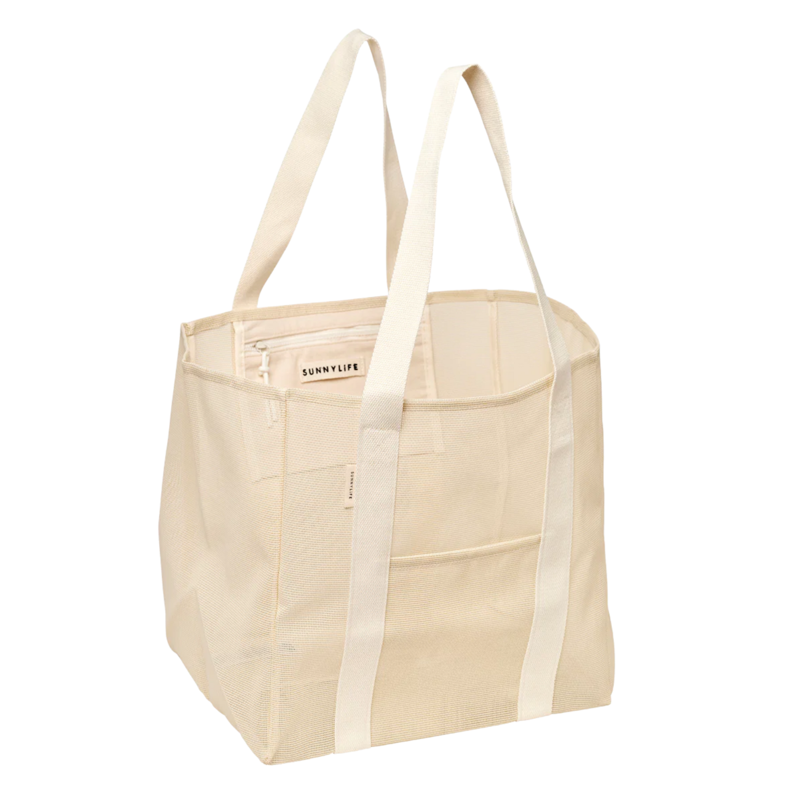 SunnyLife Mesh Beach Tote Bag Oyster Cream