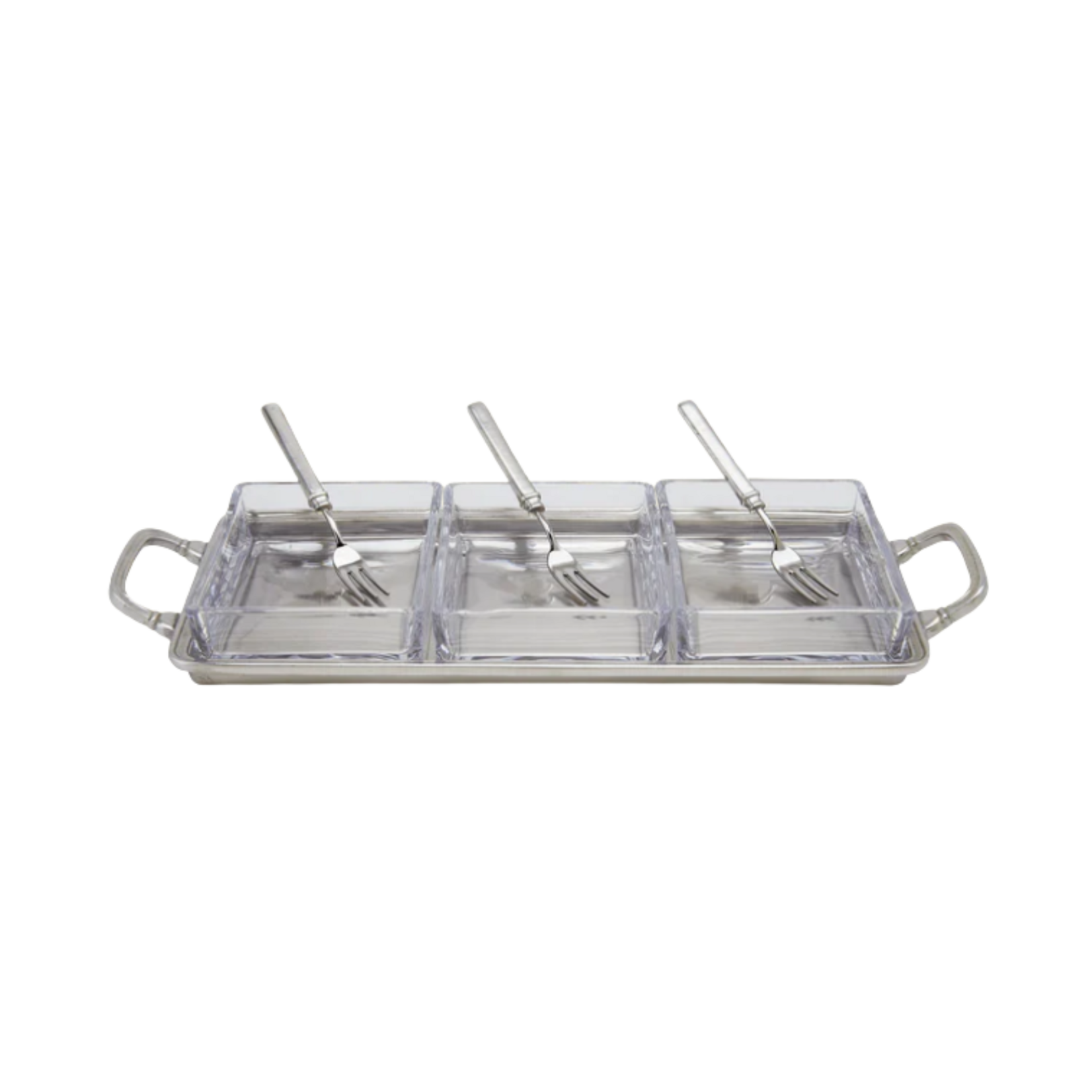 Match Crudité Tray with 3 Gabriella Forks