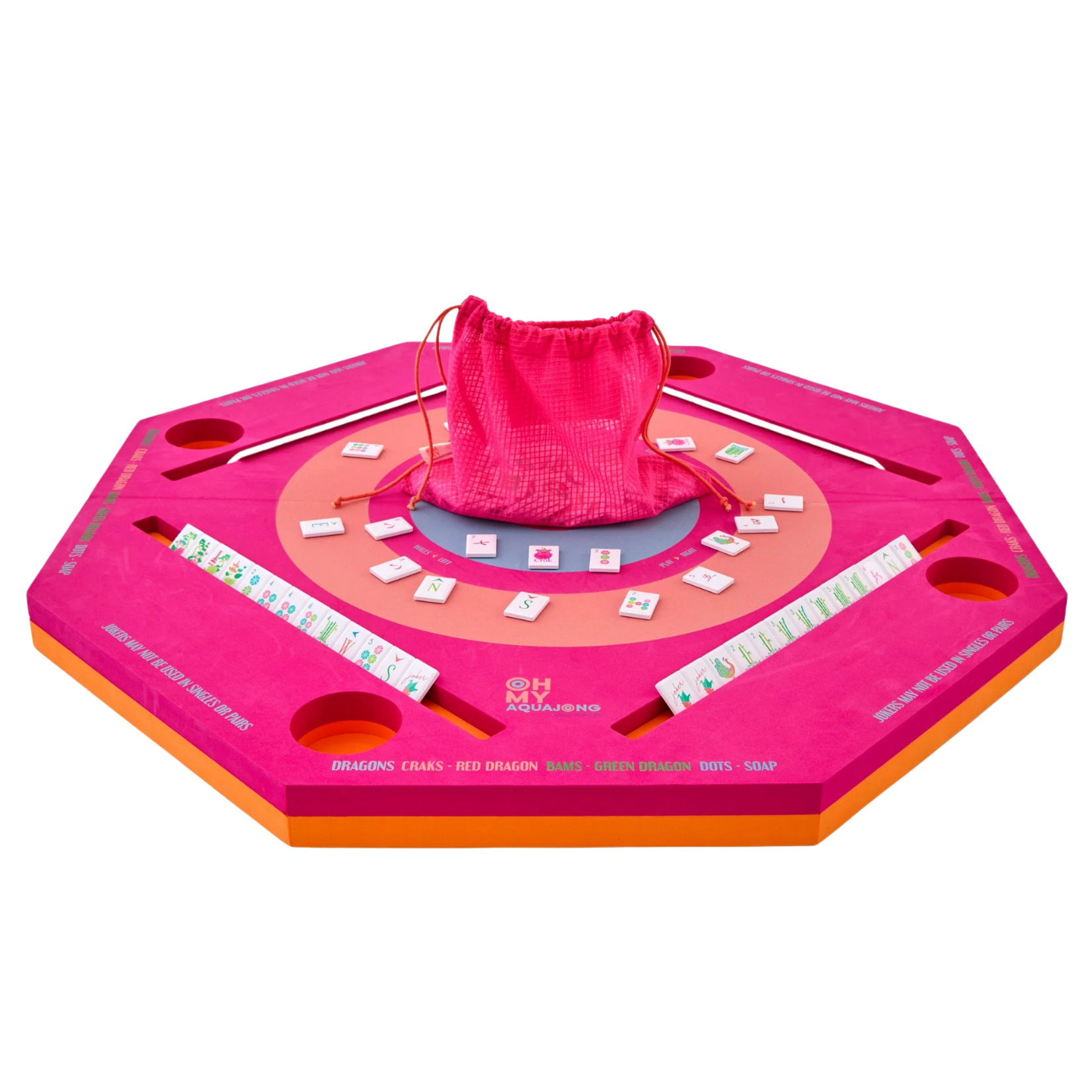 Oh My Mahjong Pink Aqua Jong Pool Mat