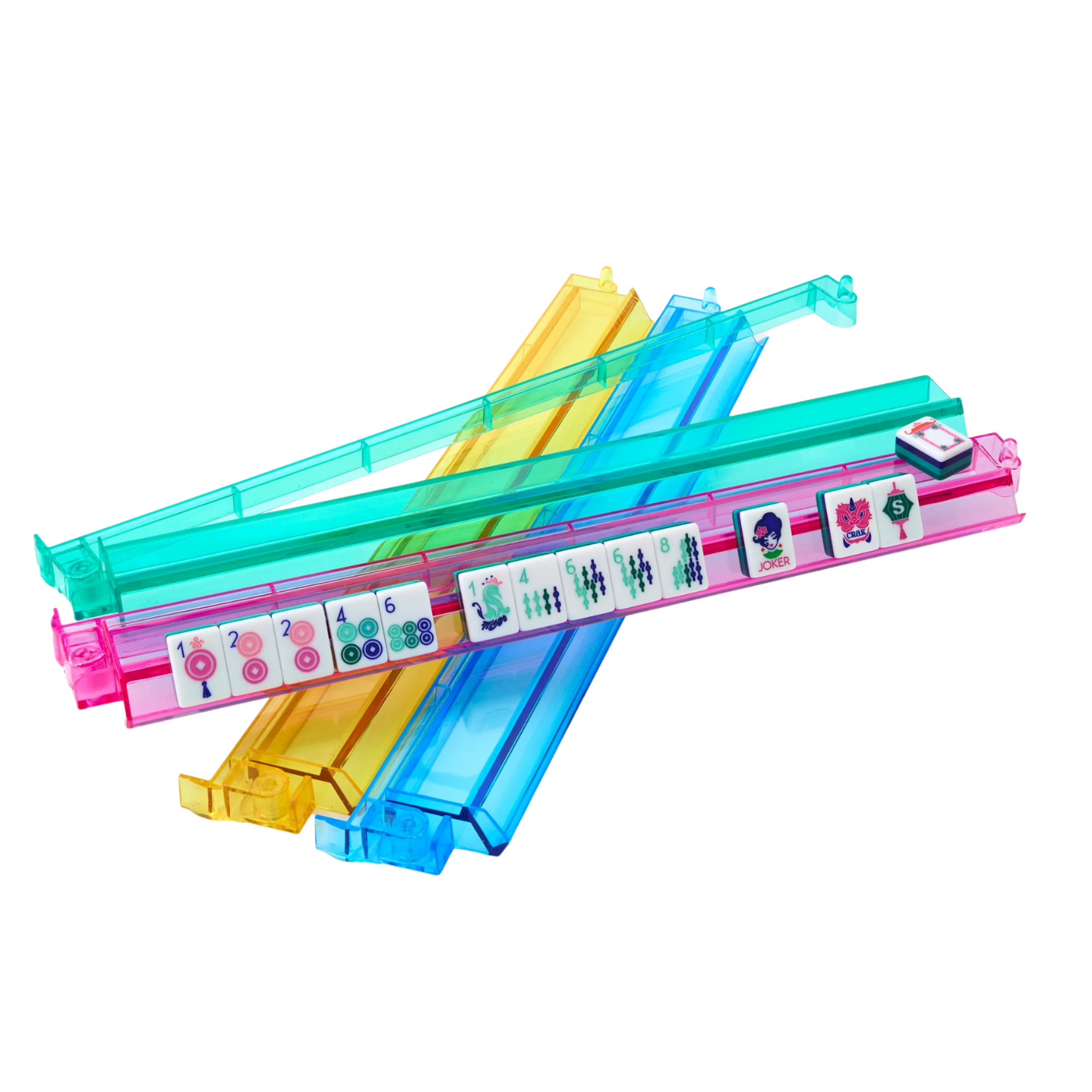 Oh My Mahjong Multicolor Acrylic Rack and Pusher Set