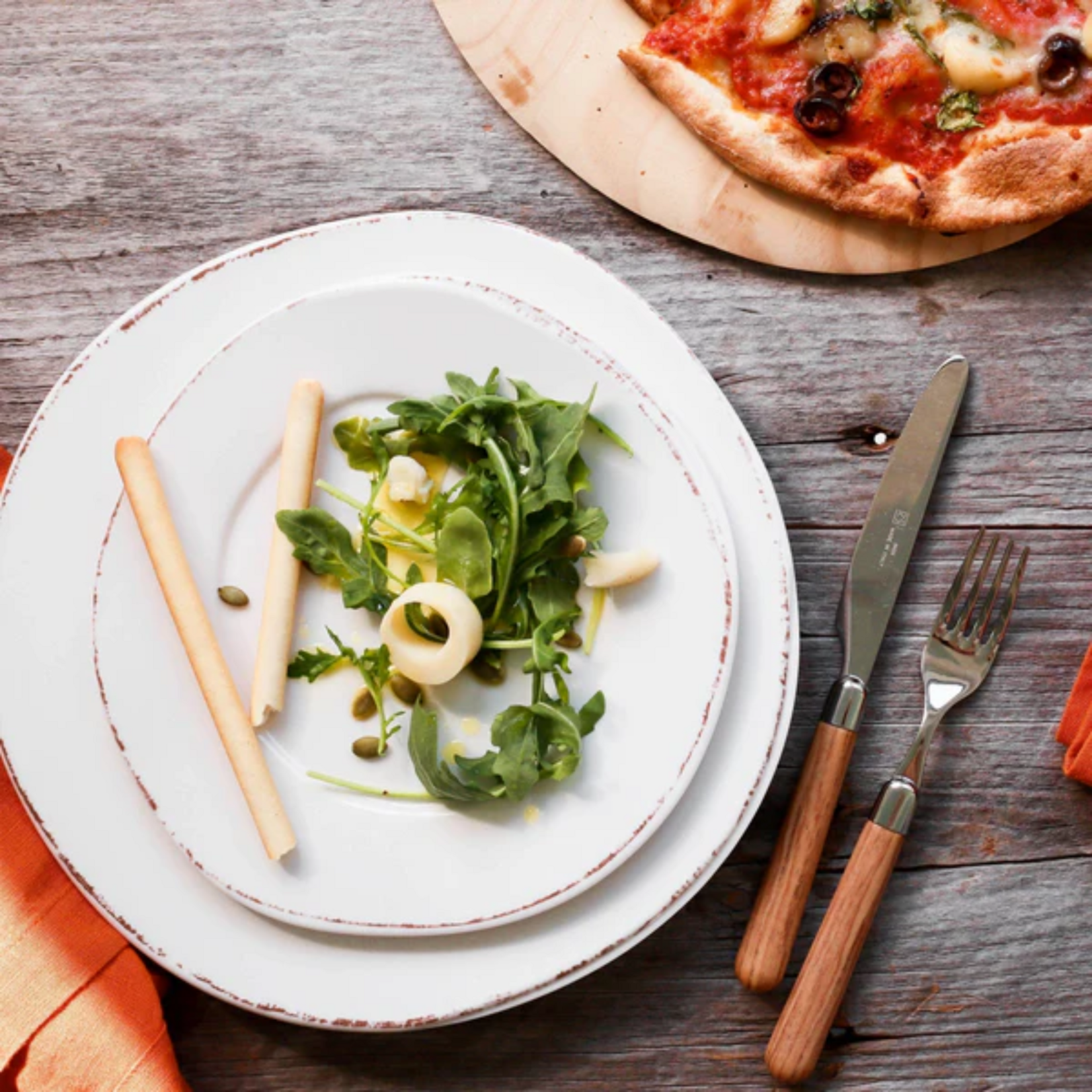 Vietri Vietri Melamine Lastra White Salad Plate