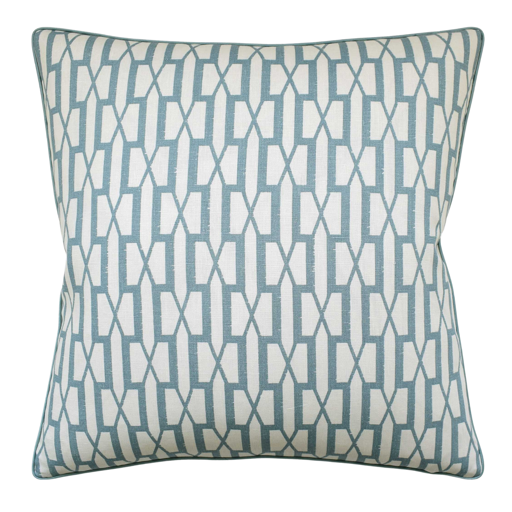 Belvedere Piped Pillow - Peacock Blue