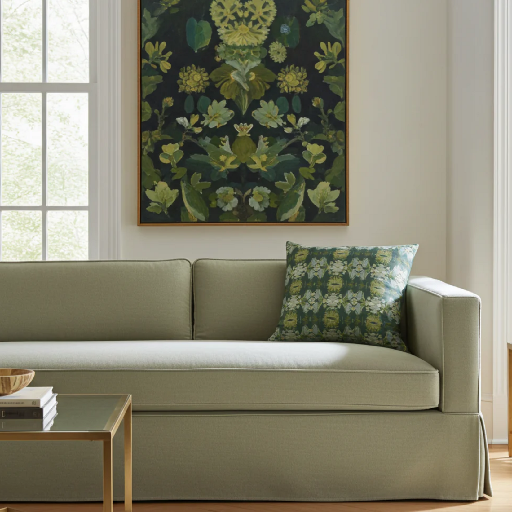 Wildflowers Dark Green Luxury Pillow