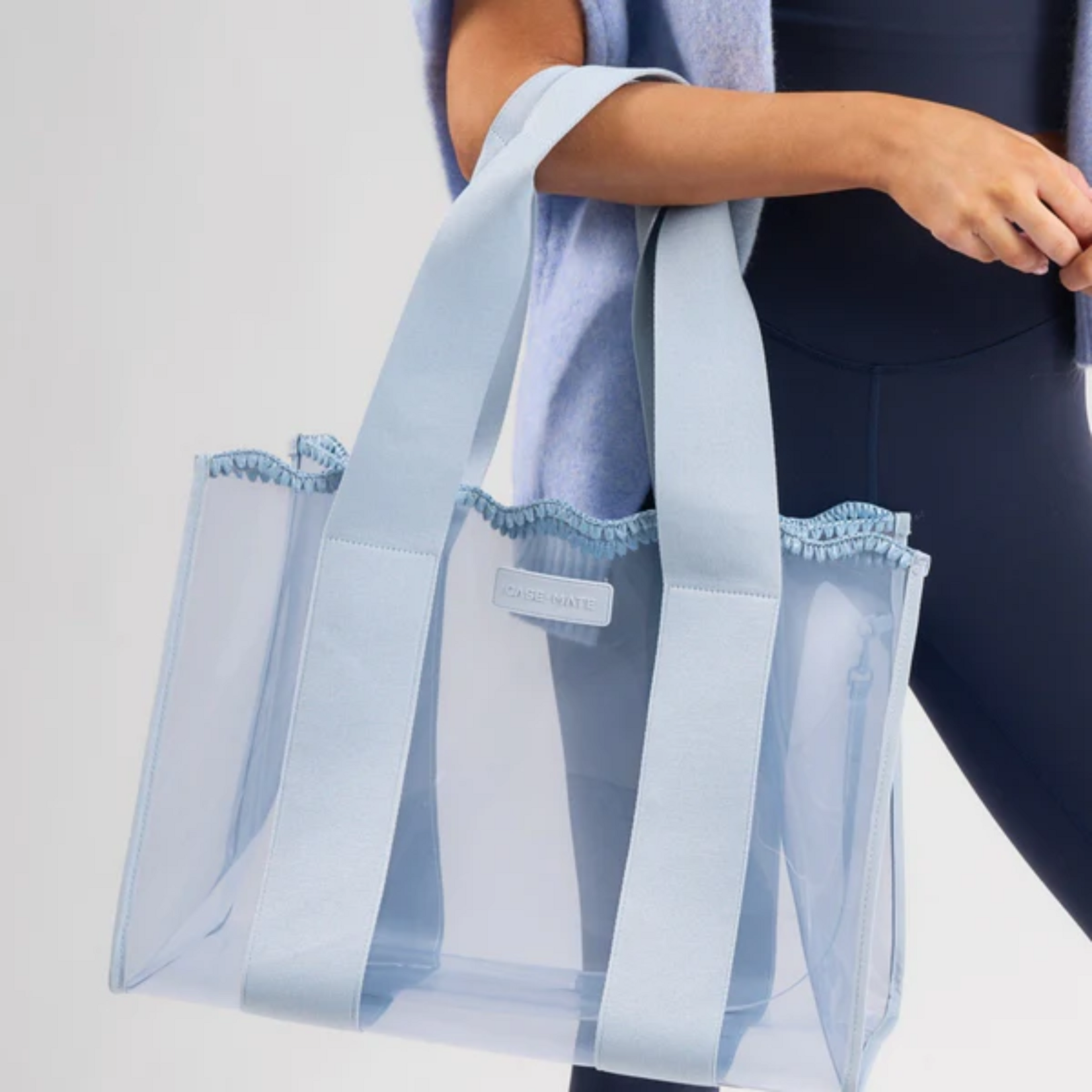 Case Mate Jelly Tote Bag & Phone Pouch Carolina Blue Crochet Wave