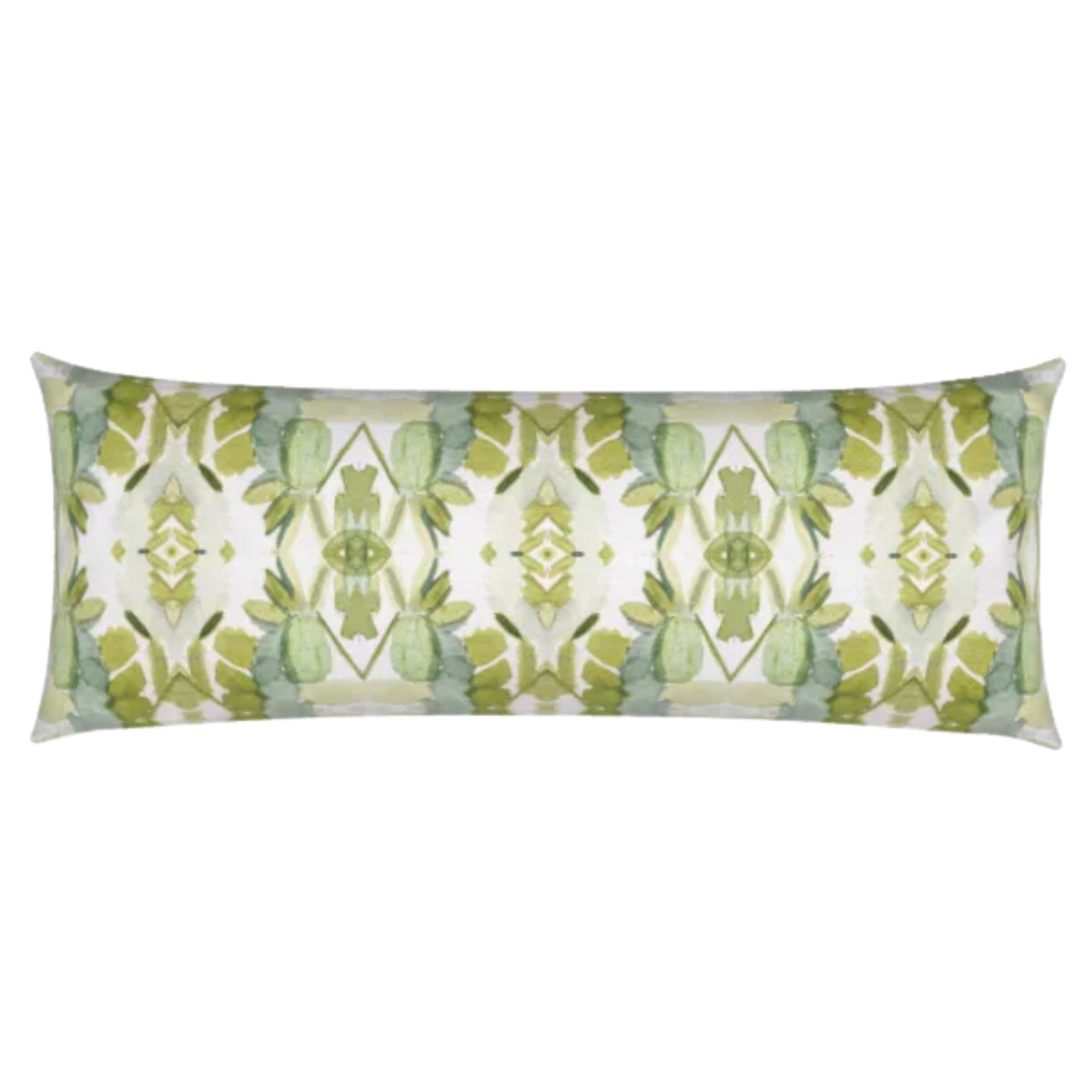 Wildflowers II Green Bolster Pillow