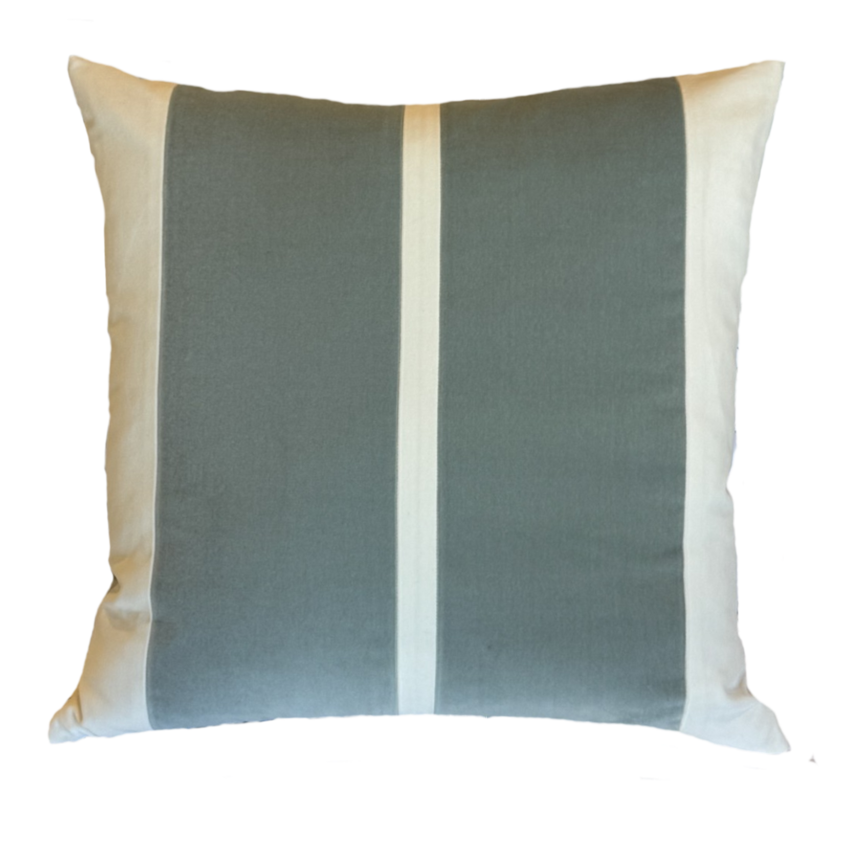 Giorgio Luther Stripe Pillow - Sea Mist & White