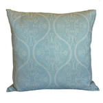 Watercolor Damask Pillow - Icy Blue