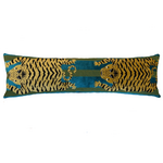 Custom Velvet Bolster Pillow - Peacock and Oliver Jokhang Tiger