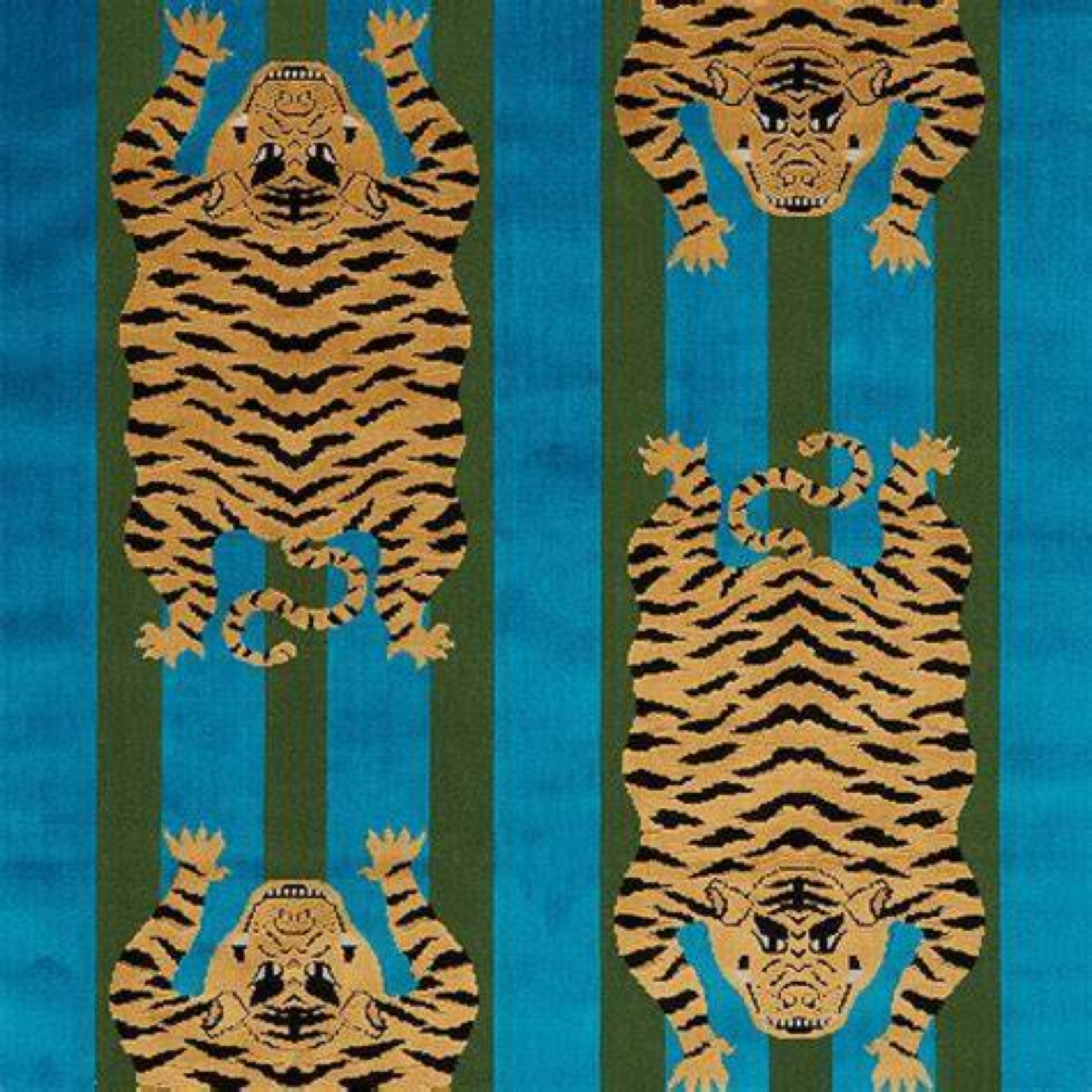 Custom Velvet Bolster Pillow - Peacock and Oliver Jokhang Tiger
