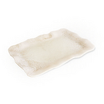 RESIN Alabaster Extra Large Rectangular Tray White Swirl