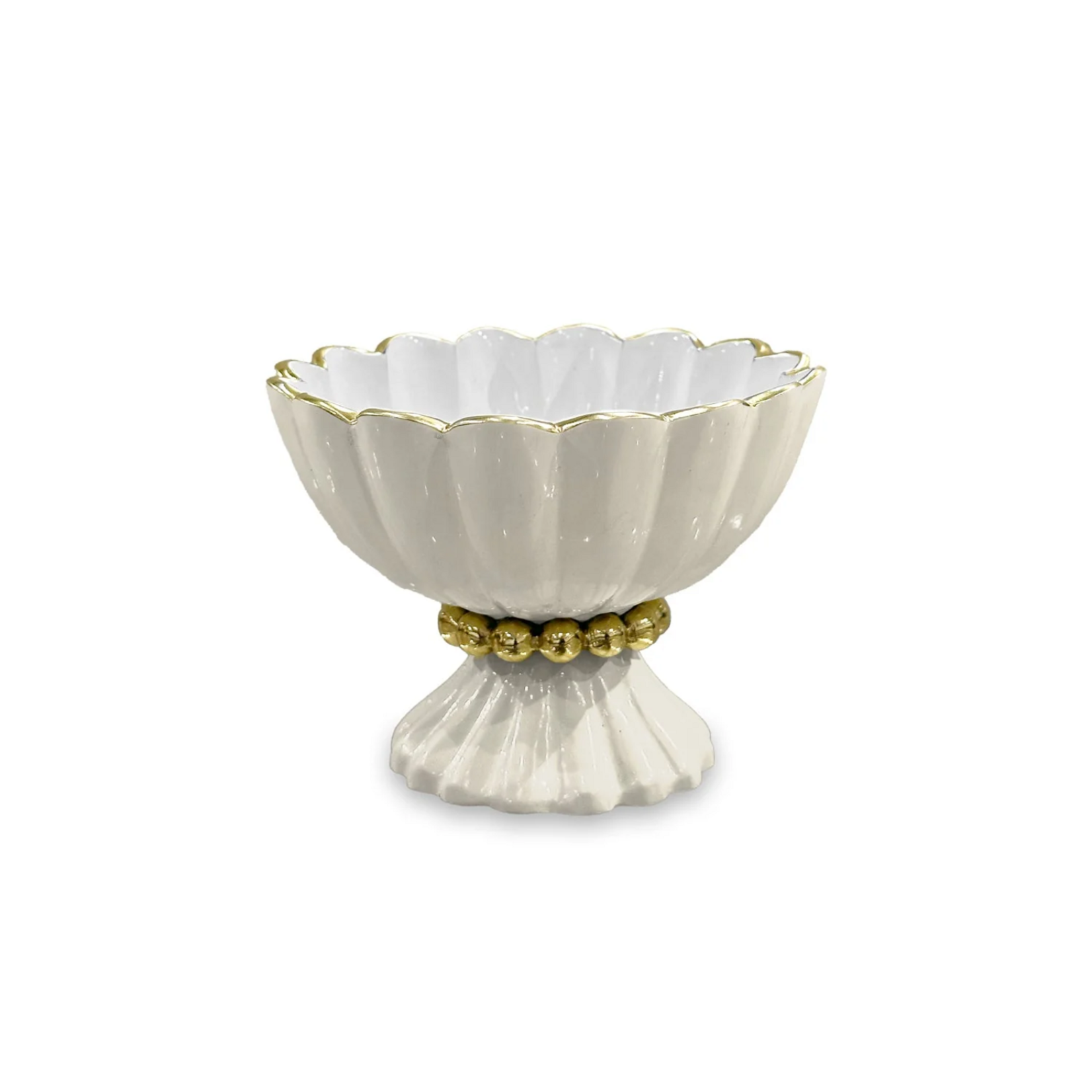 ENCANTO Vienna Mini Pedestal with Spoon Cream & White