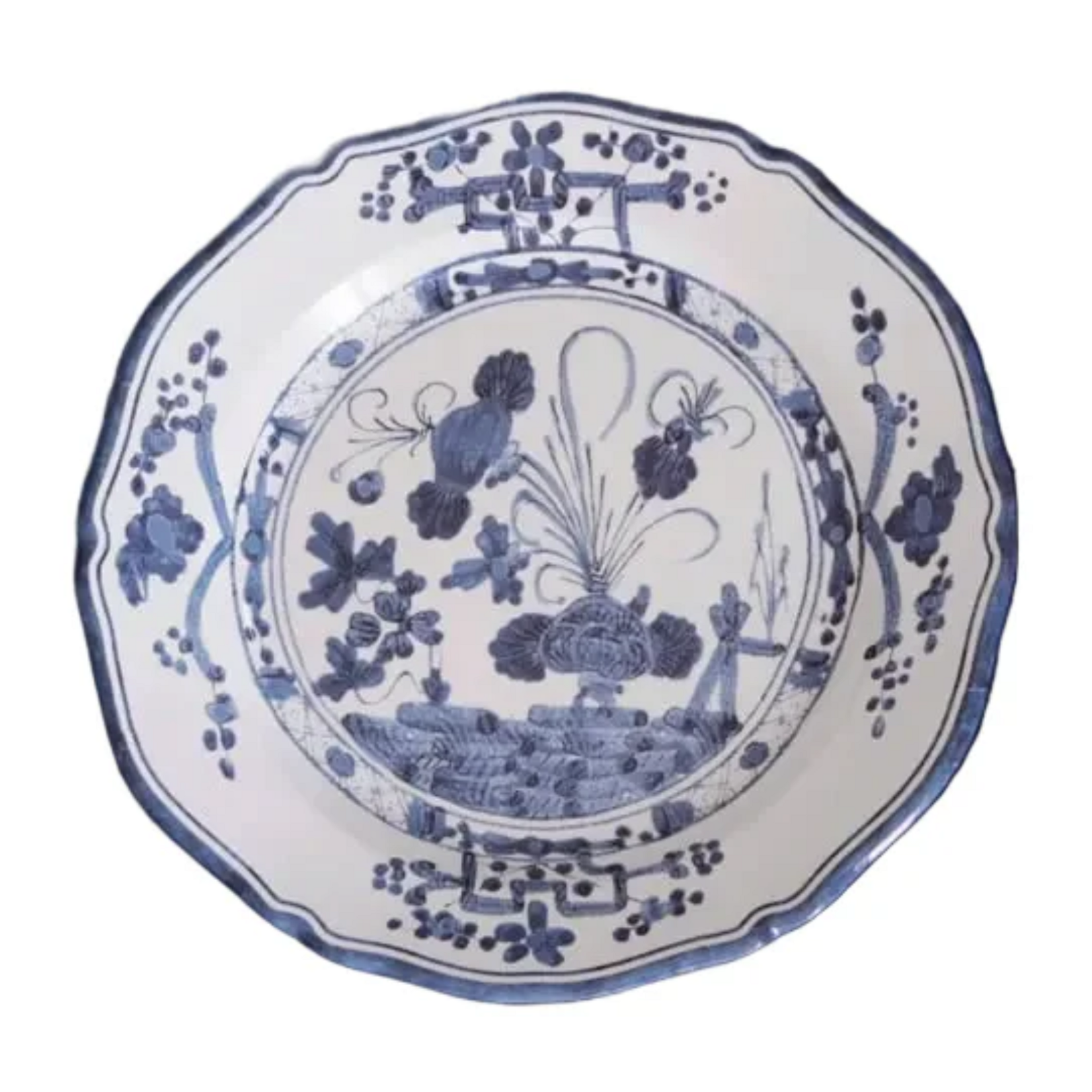 VIDA Faenza Salad Plate Set of 4 White & Blue