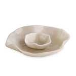 Beatriz Ball RESIN Alabaster Bowl with Dip White Swirl