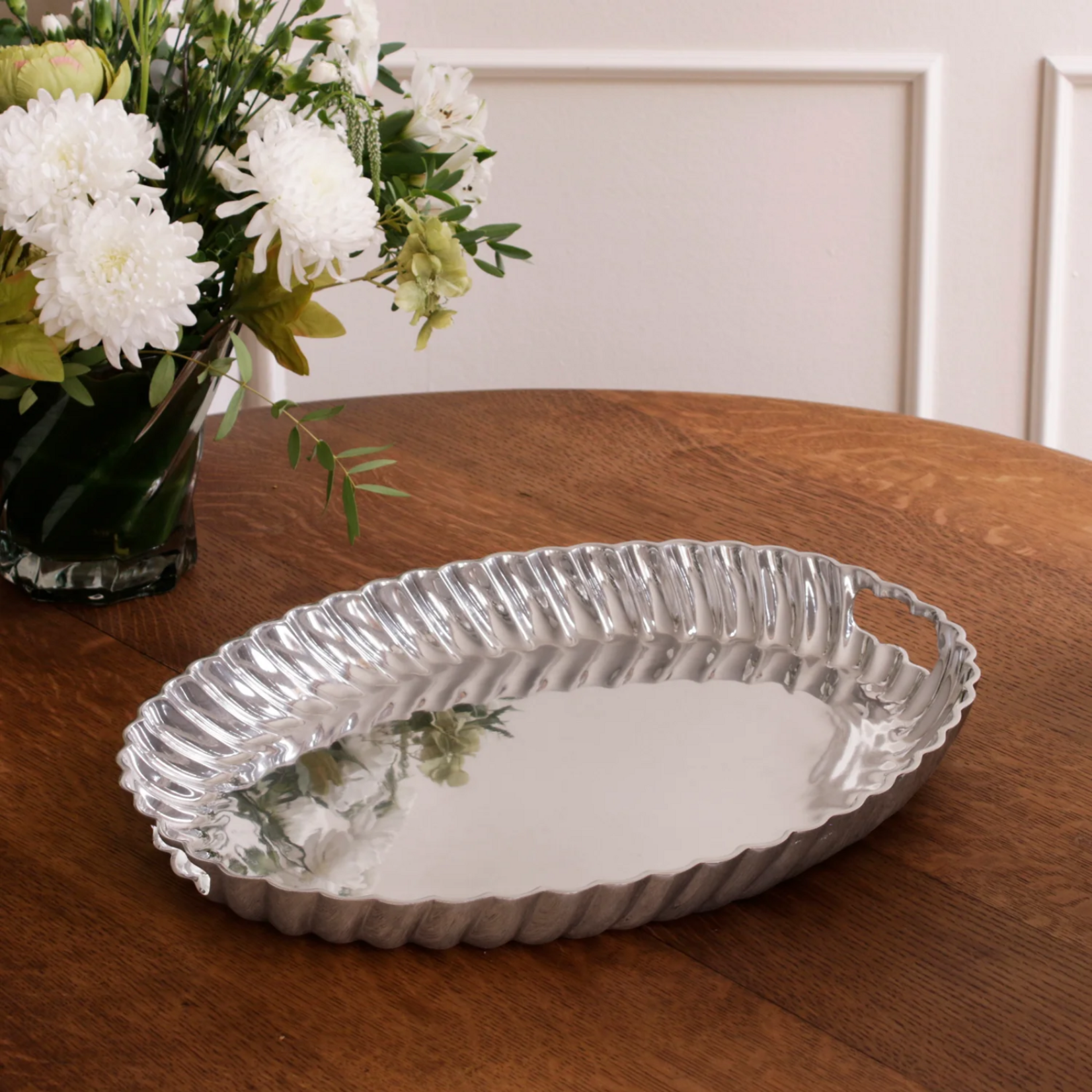 ENCANTO Vintage Swirl Oval Tray with Handles