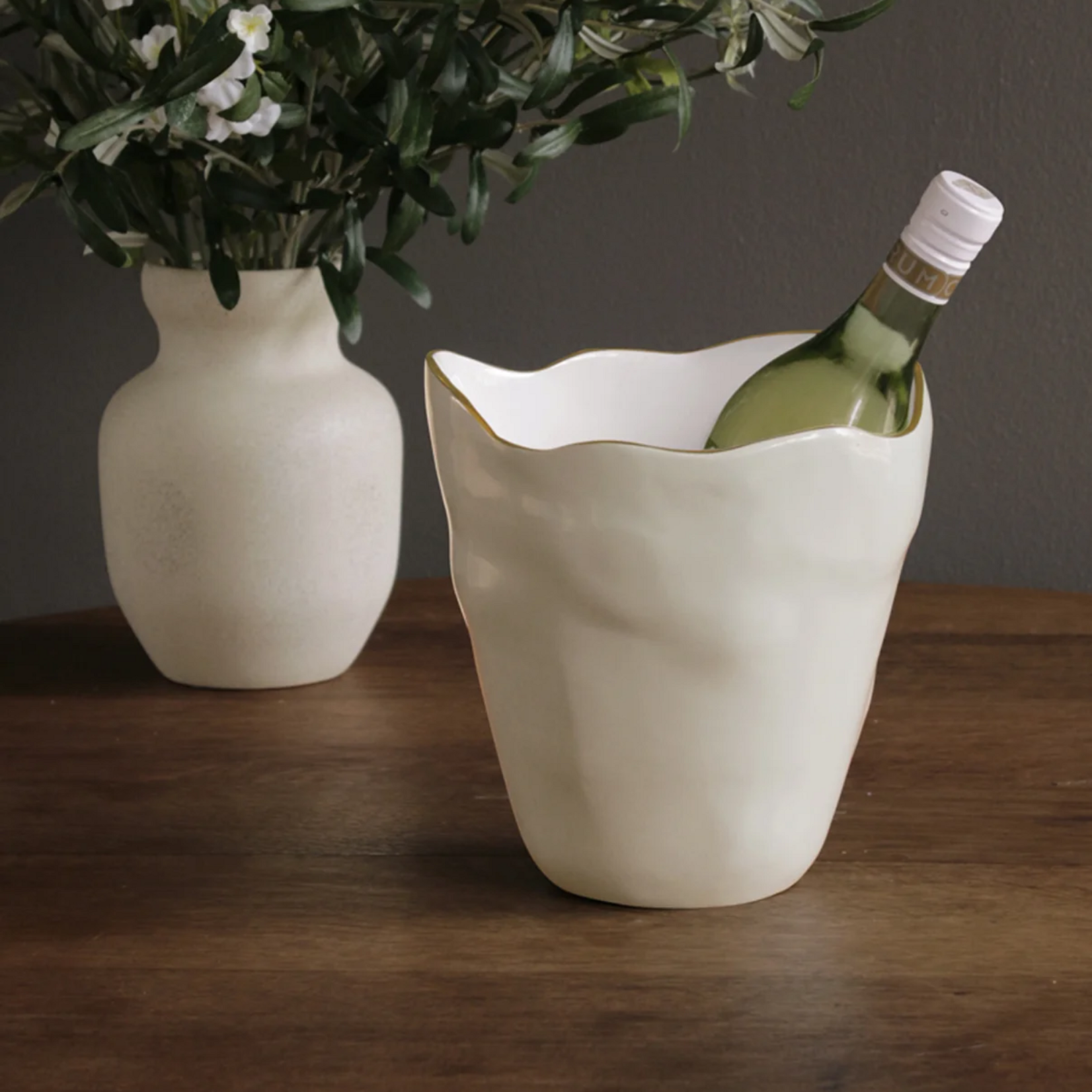 ENCANTO Soho Large Ice Bucket Cream & White