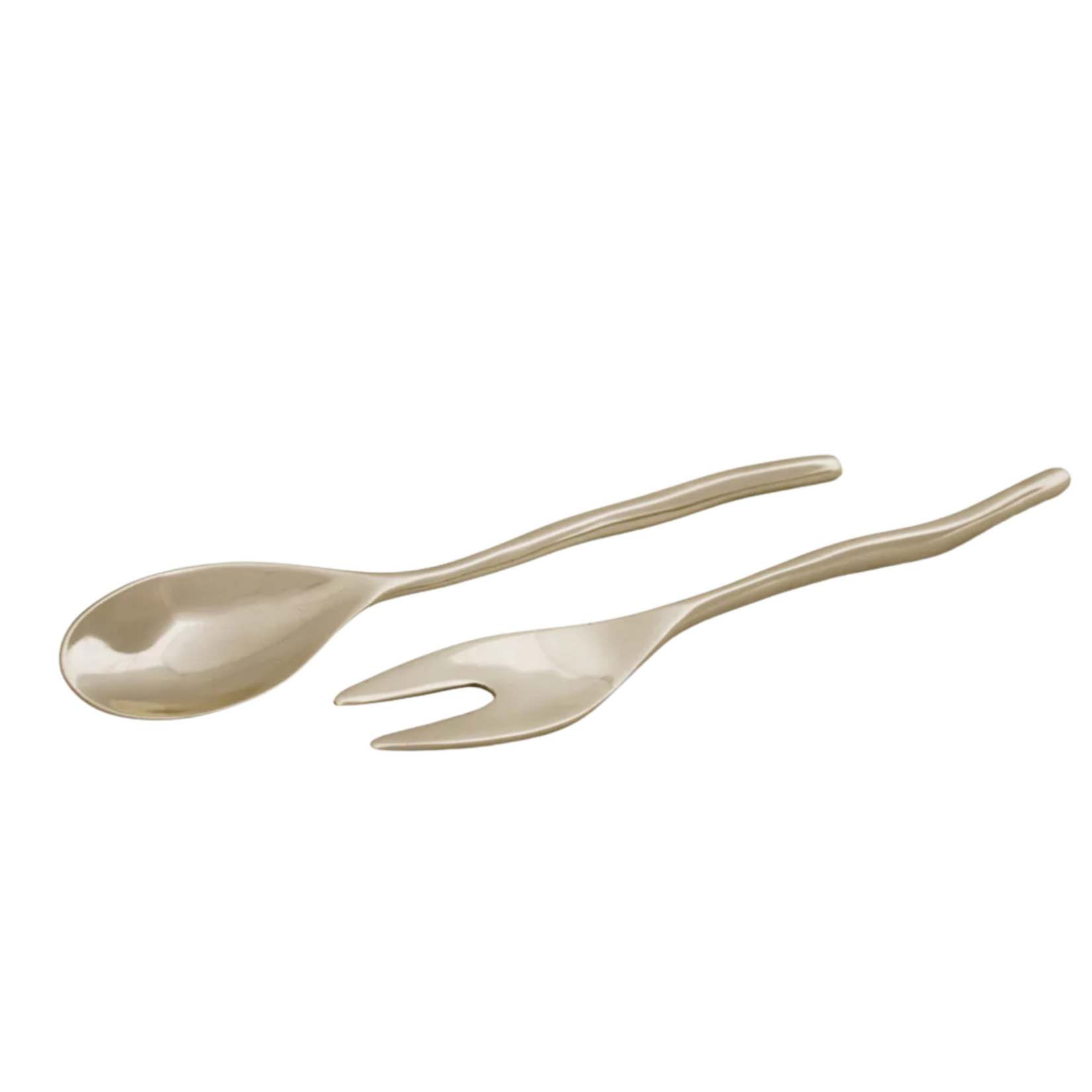 SIERRA MODERN Maia Large Salad Servers Shiny Gold