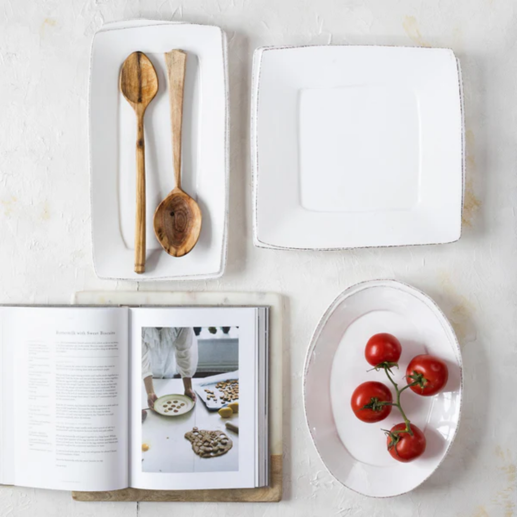 Vietri Lastra White Square Platter