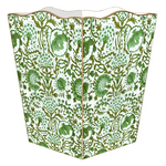 Marye- Kelley Green Floral Block Wastebasket