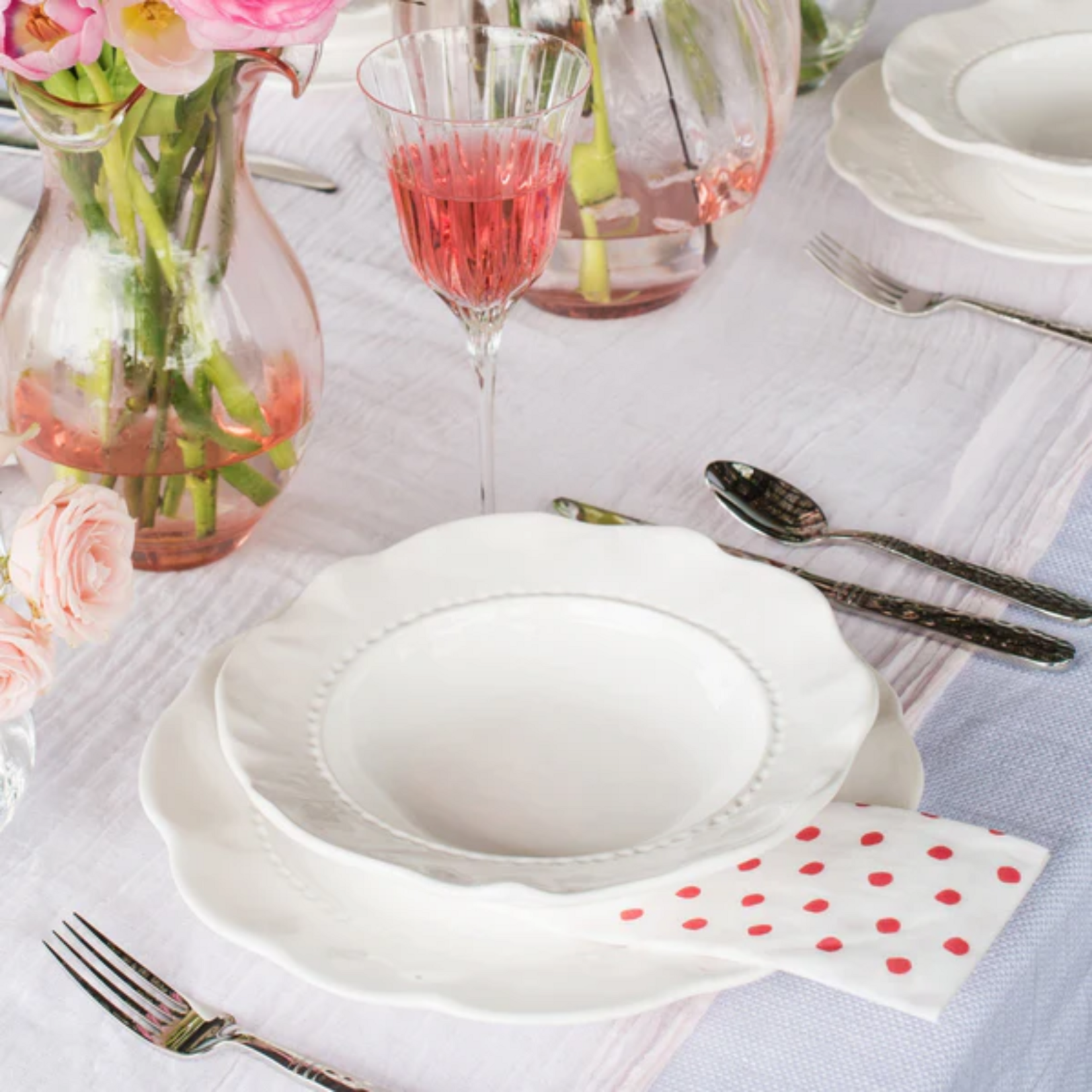 Vietri Giorno White Dinner Plate