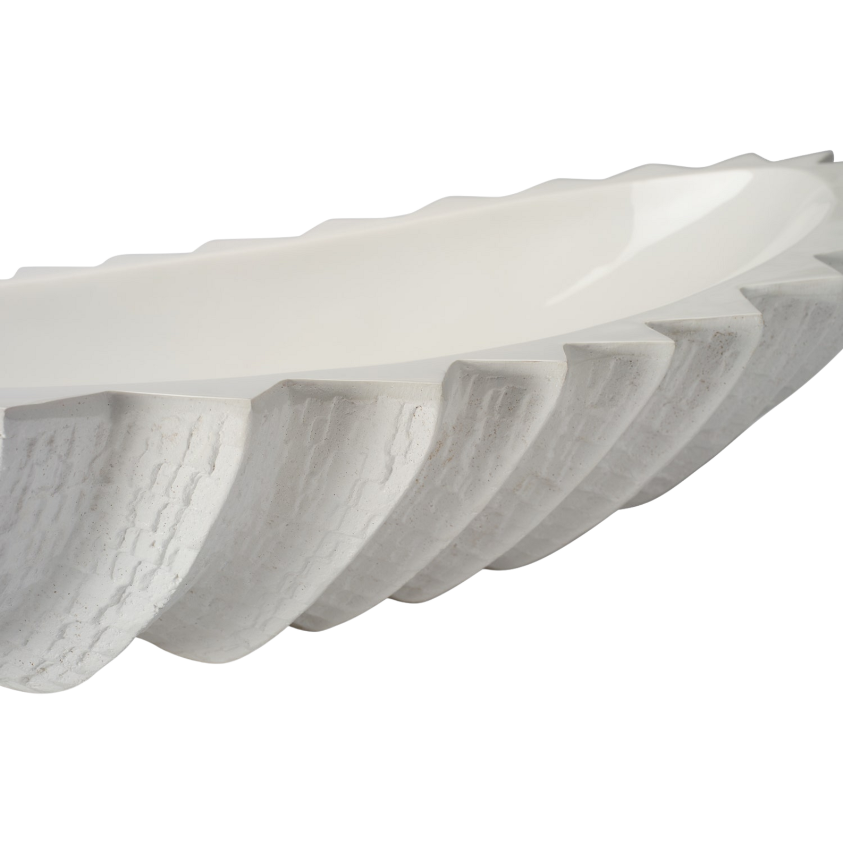 Samara Bowl White Cast Stone Resin