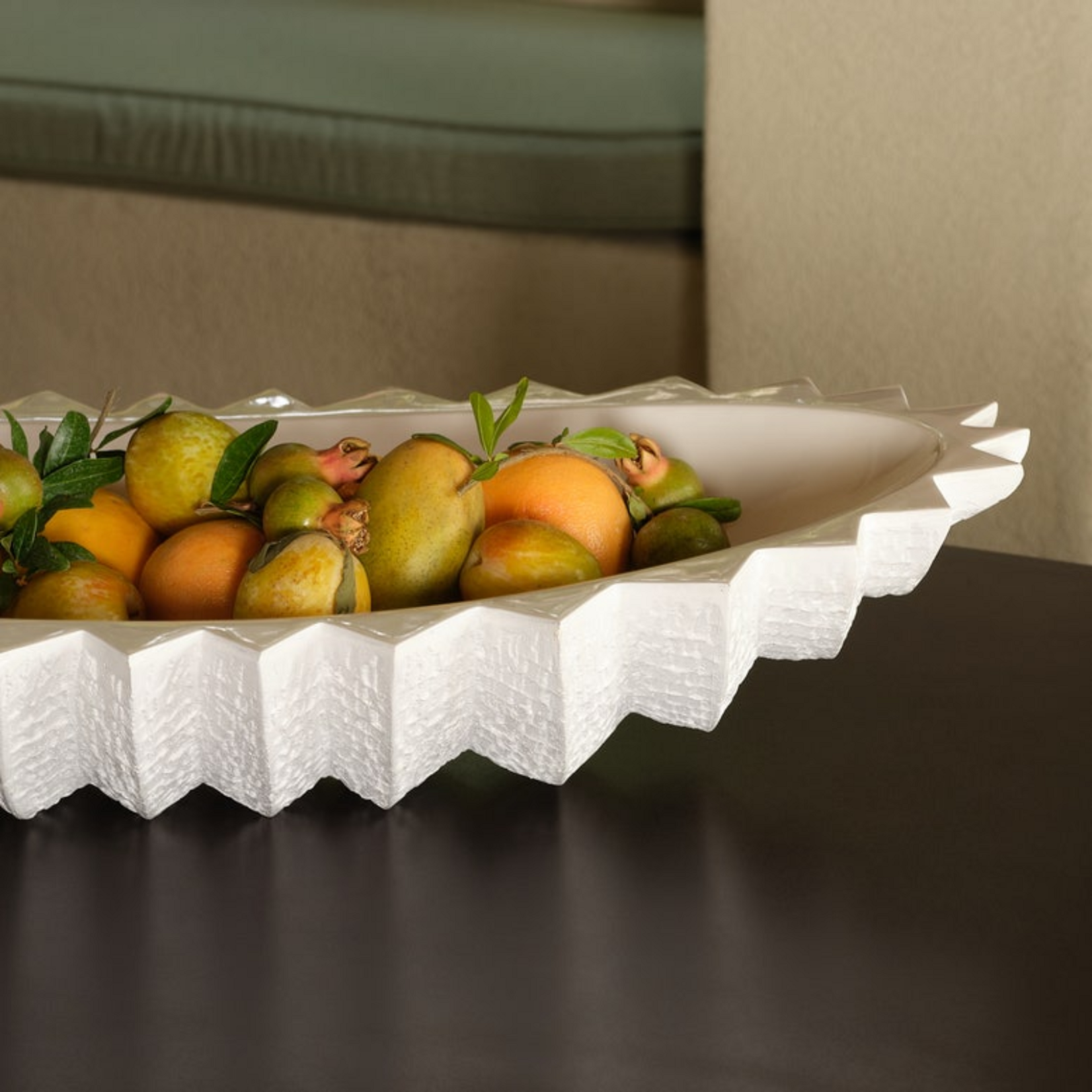 Samara Bowl White Cast Stone Resin