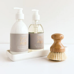 Glass Shea Lotion & Hand Soap with Brush & Tray Saltaire