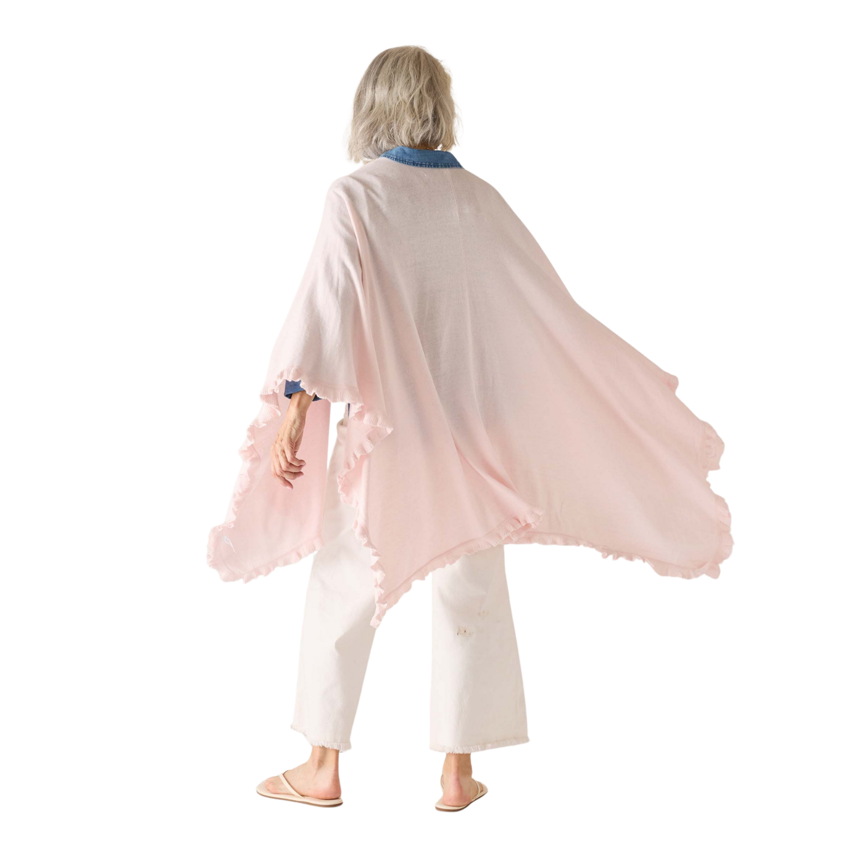 Charleston Ruffle Wrap Shell Pink OS