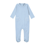 Lila + hayes Preston Footed Romper Light Blue