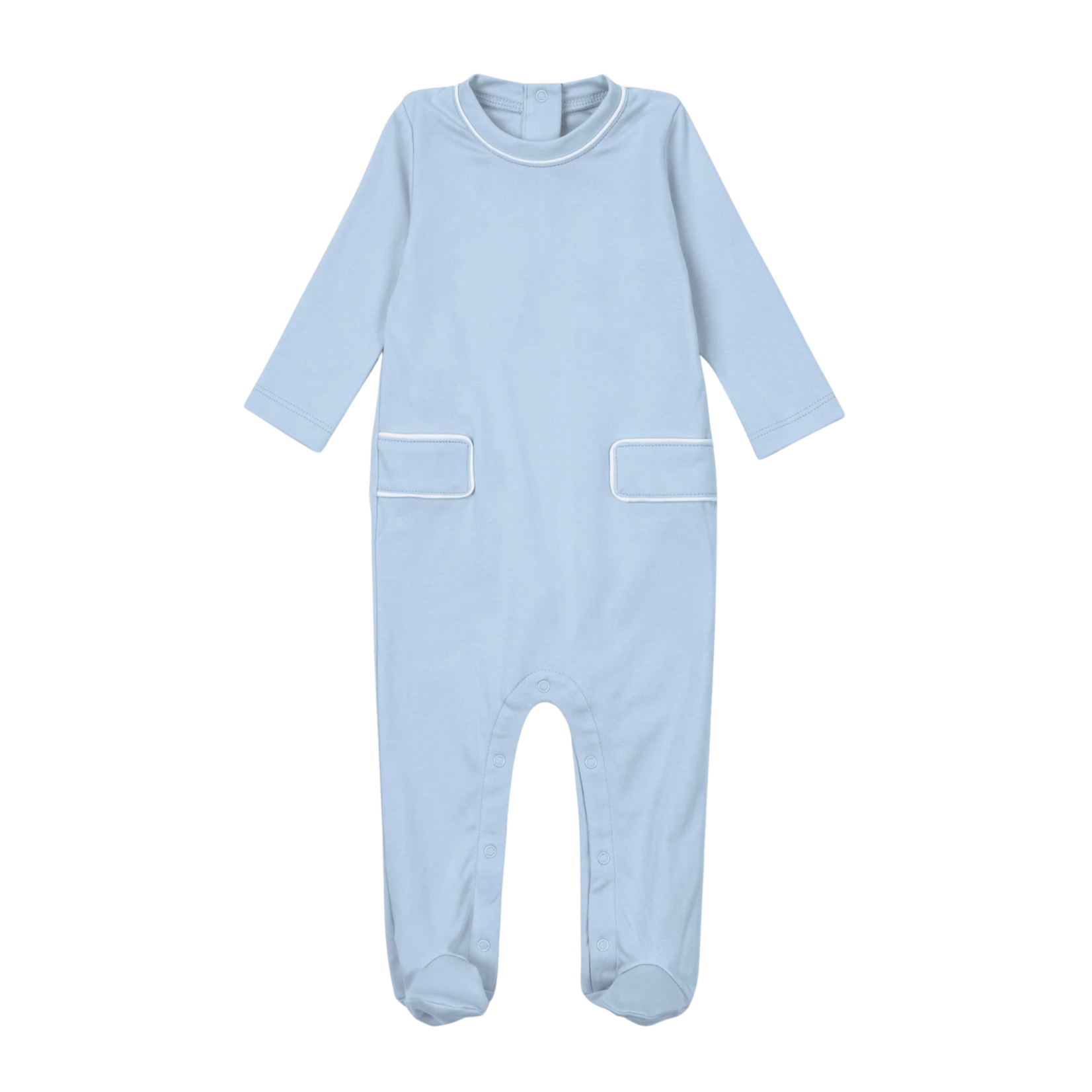 Preston Footed Romper Light Blue