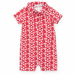 Lila + hayes Tripp Boys Polo Shortall Pep Rally Red