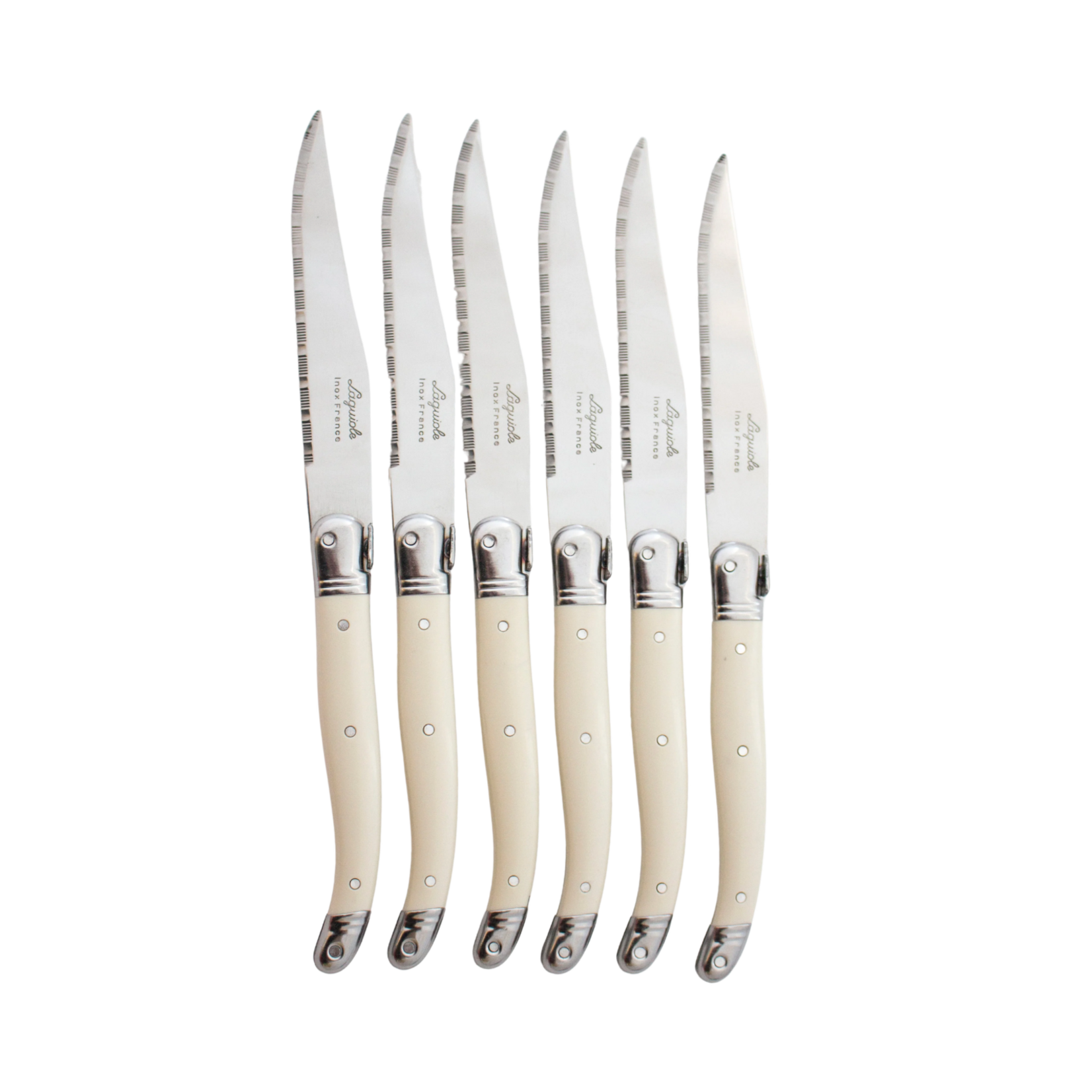 Laguiole 6 Piece Steak Knife Set Ivory in Wood Presentation Box