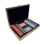 Natural Burl Wood Poker Set