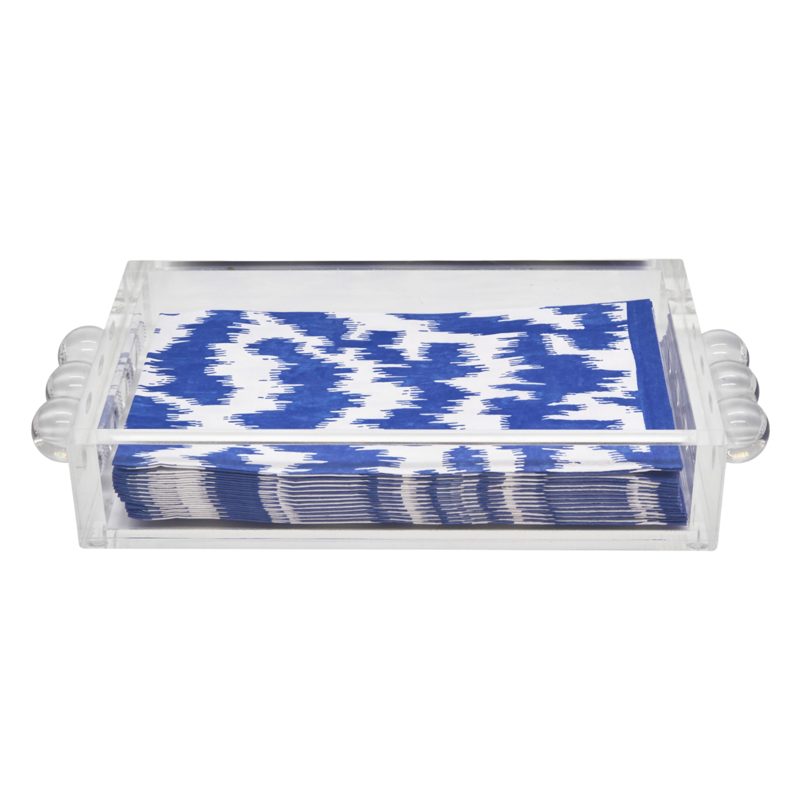 Acrylic Guest Towel Napkin Holder with Bubbles Clear