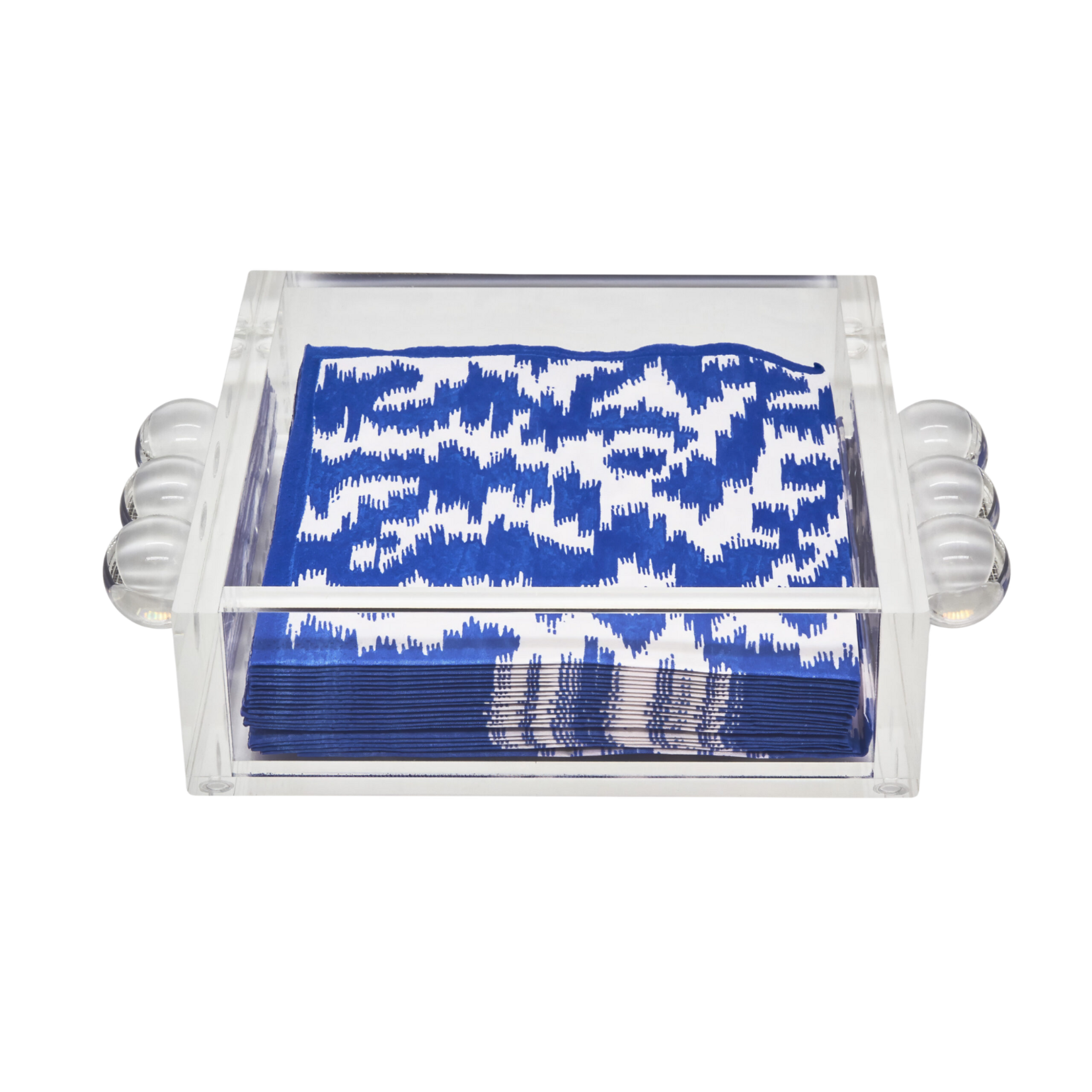 Acrylic Cocktail Napkin Holder with Bubbles Clear