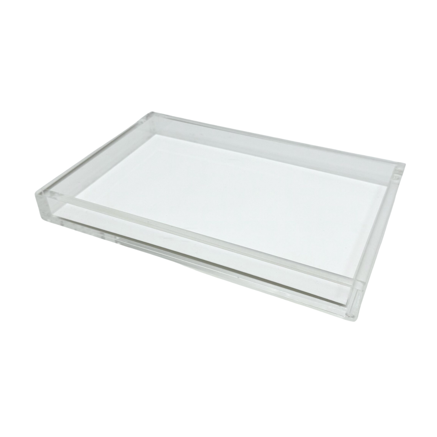 Lucite Tray with White Insert 12x8