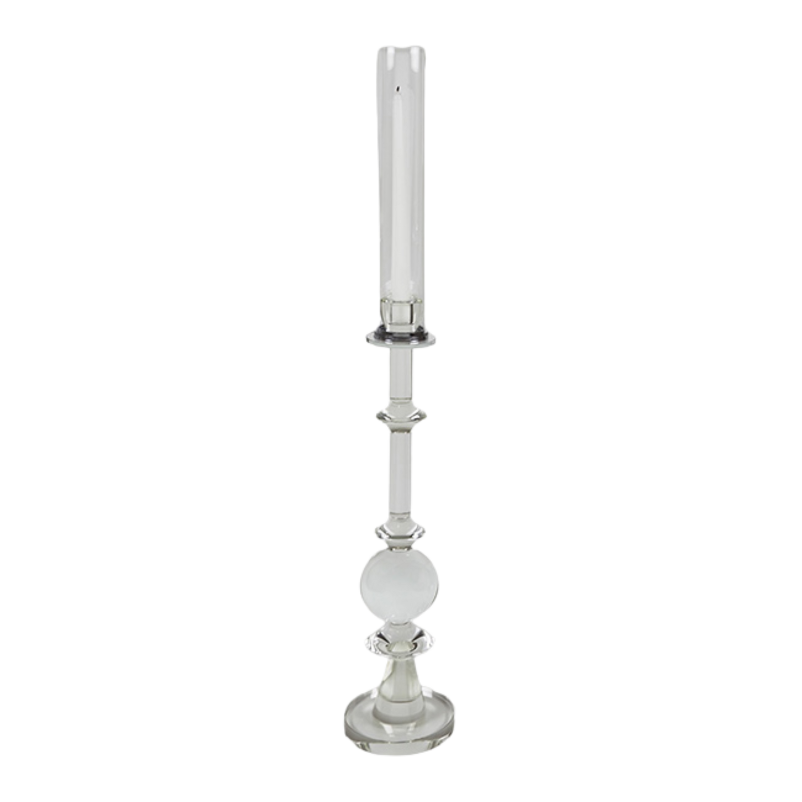 Crystal Glass Candle Holder Ball with Shade Large