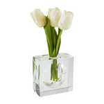 Crystal Square Bubble Vase Small