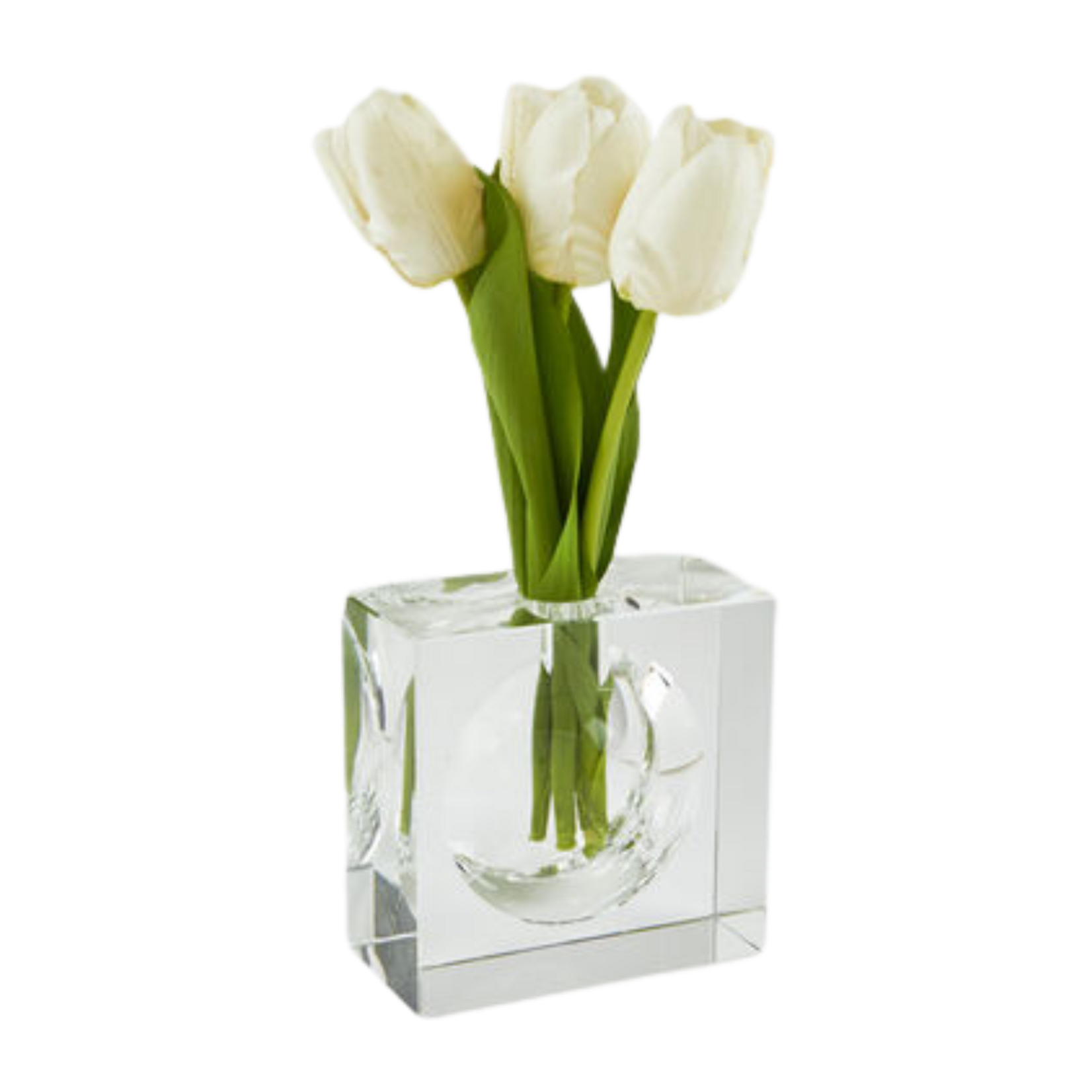 Crystal Square Bubble Vase Small