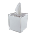 Lucite Tissue Box with Lid Inner White