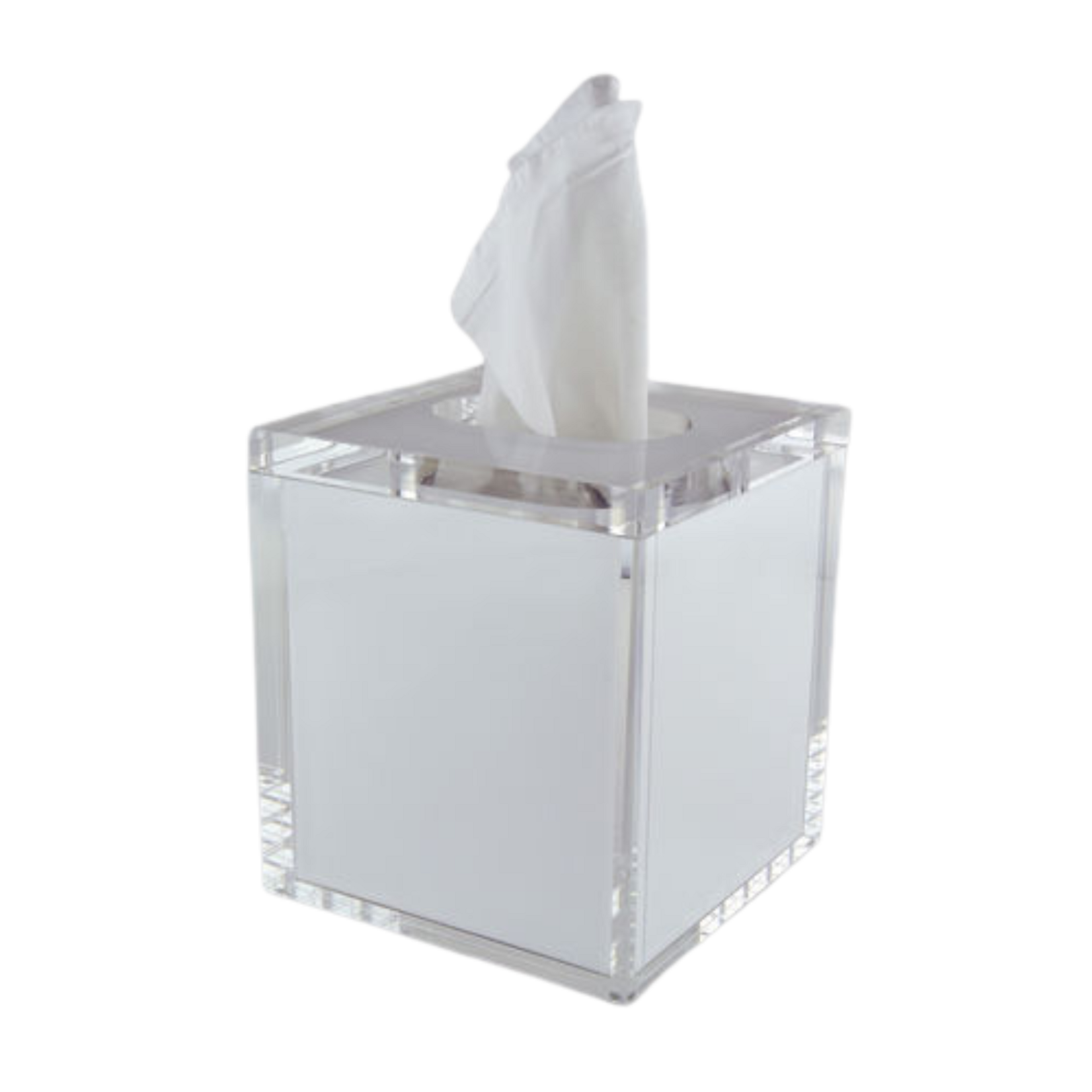 Lucite Tissue Box with Lid Inner White