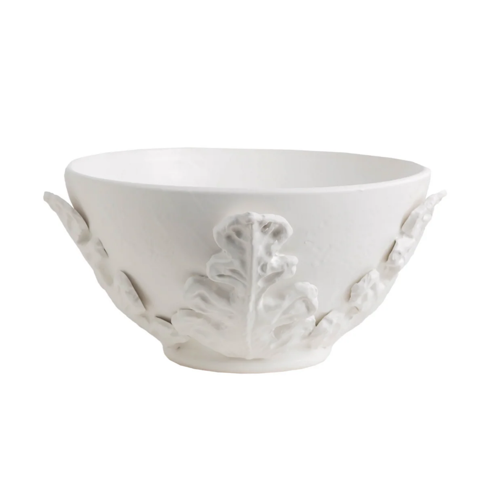 Abigails Abigails Greco Bowl Acanthus Leaves White Matte