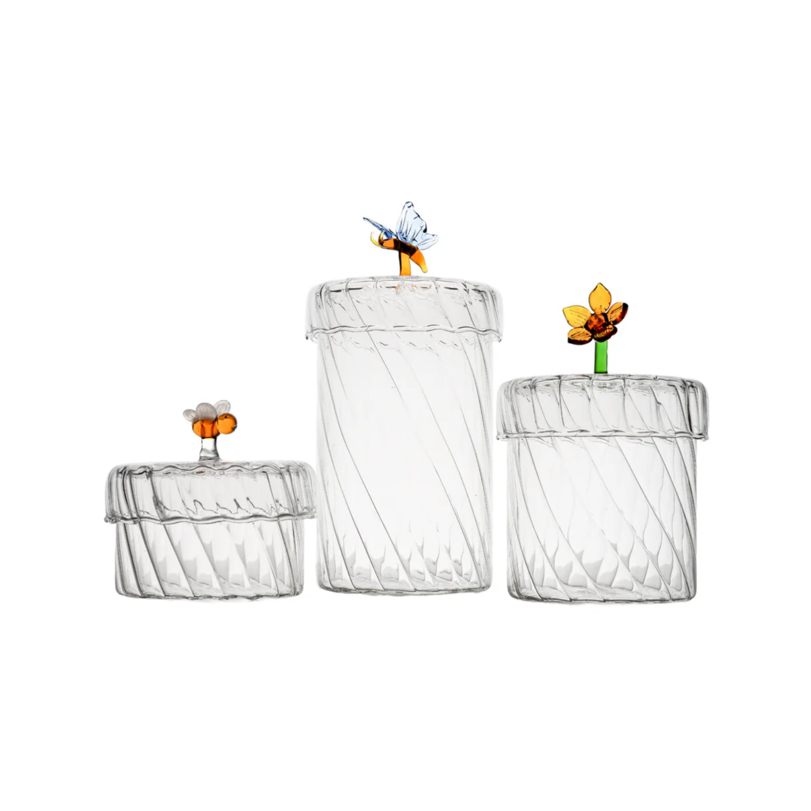 Abigails Apothecary Jars Set of 3: Flower, Bee, & Butterfly