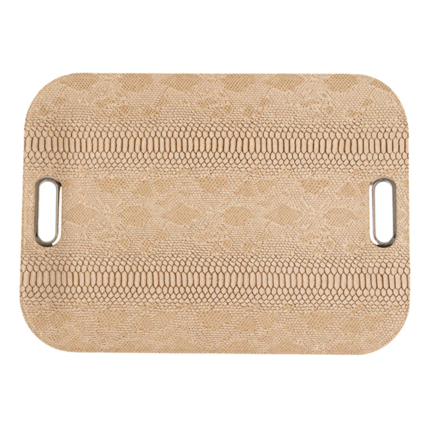 Large Serving Tray with Metal Handles