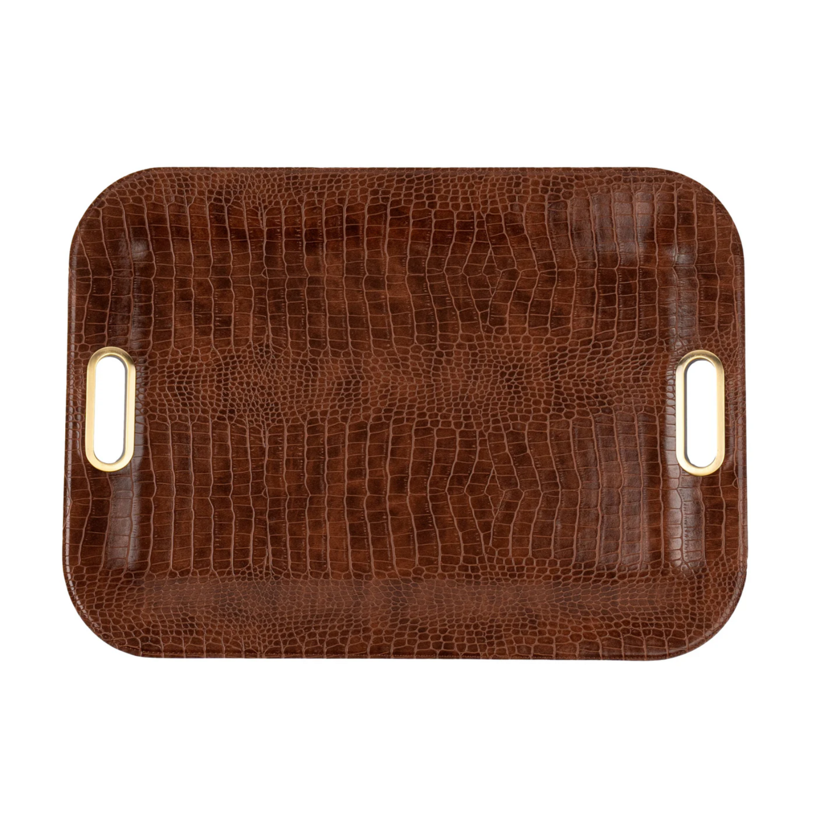 Large Serving Tray with Metal Handles