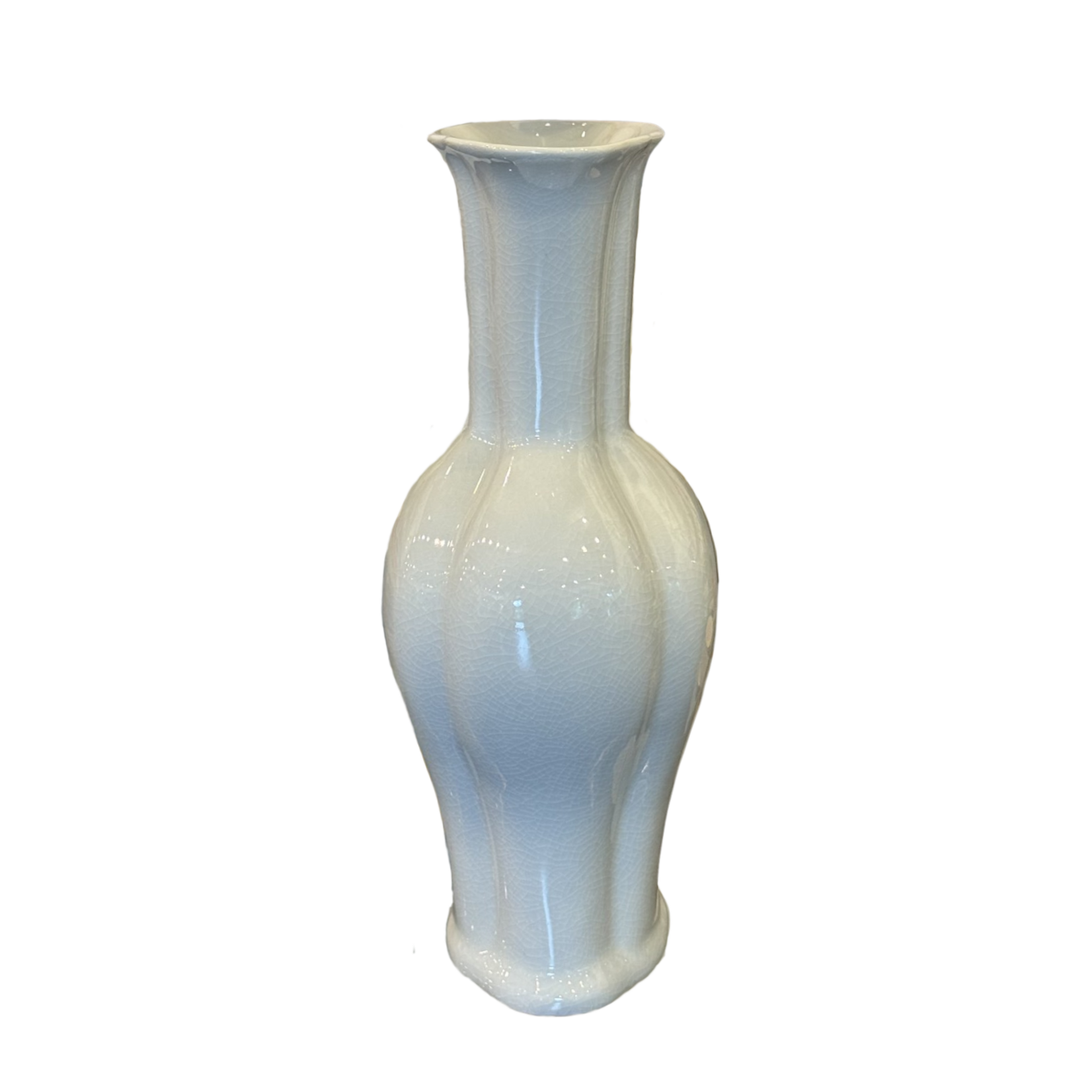 Porcelain Vase Crackle Light Gray