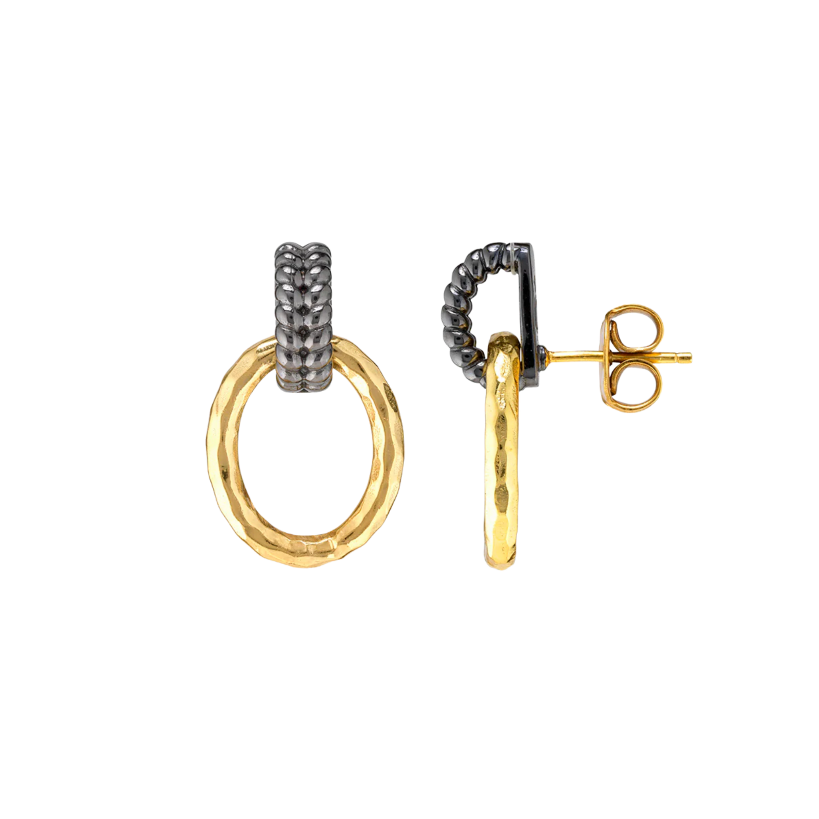 Juliska Cleopatra Regal Link Earrings Gold Midnight