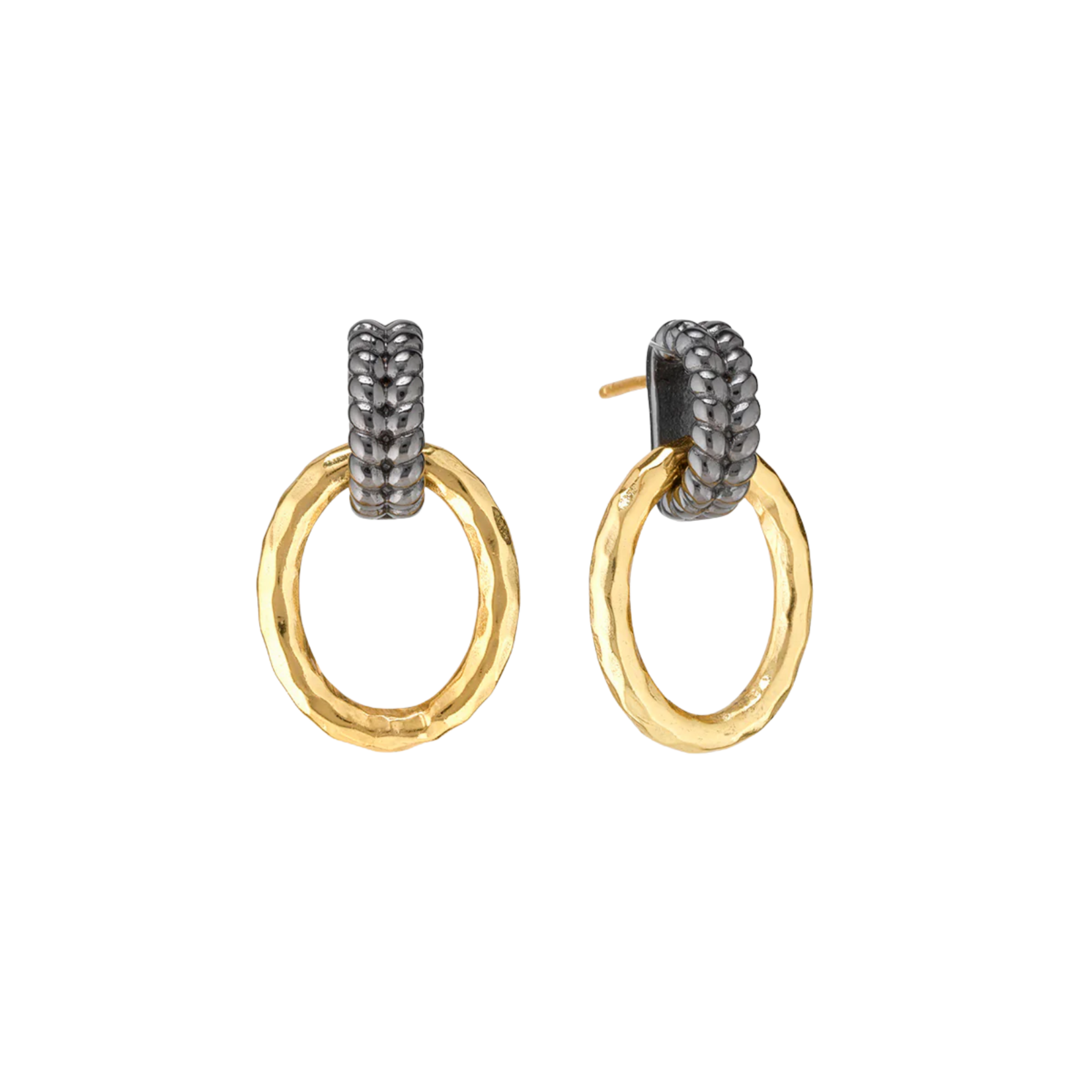 Juliska Cleopatra Regal Link Earrings Gold Midnight