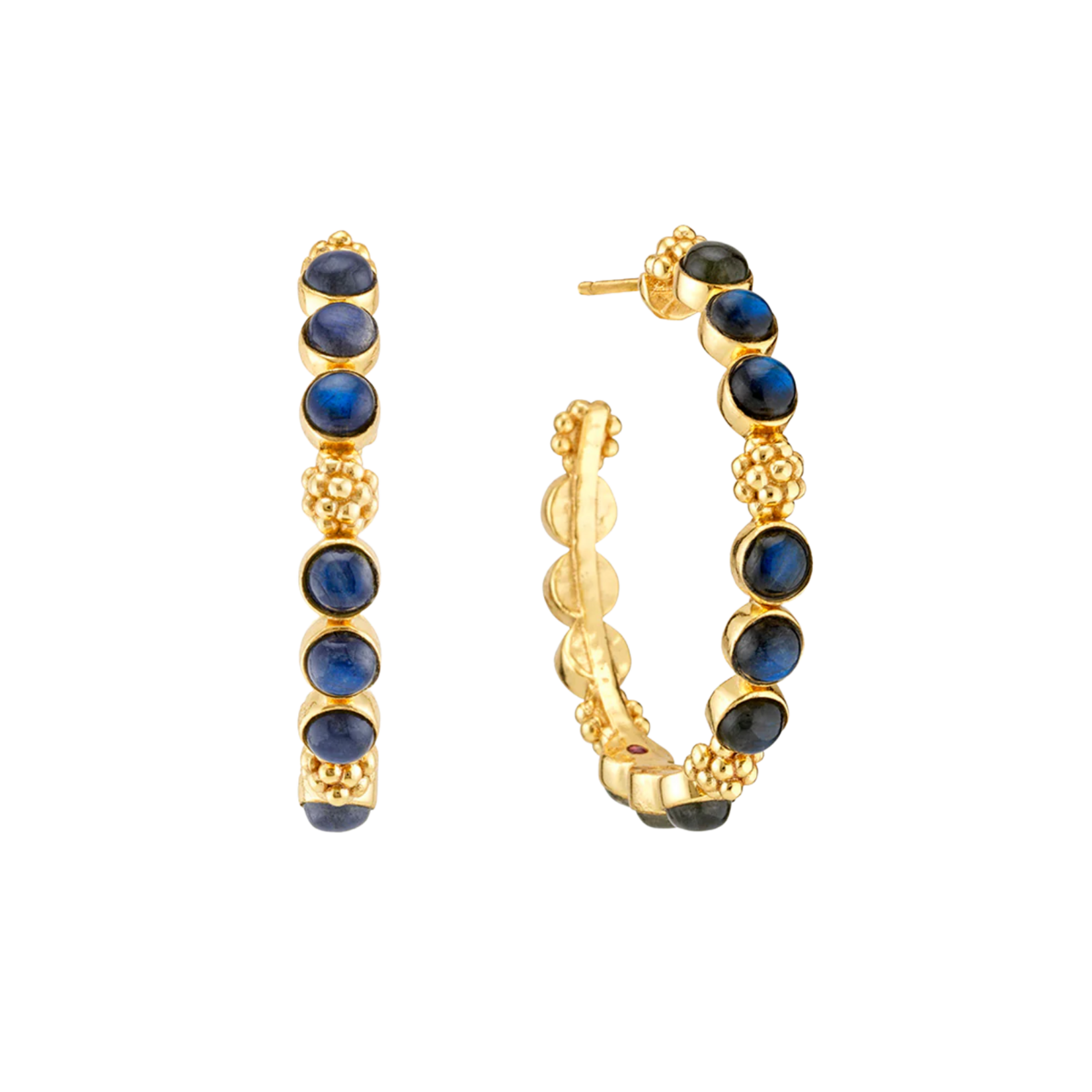 Juliska Berry Gem Medium Hoop Earring Blue Labradorite