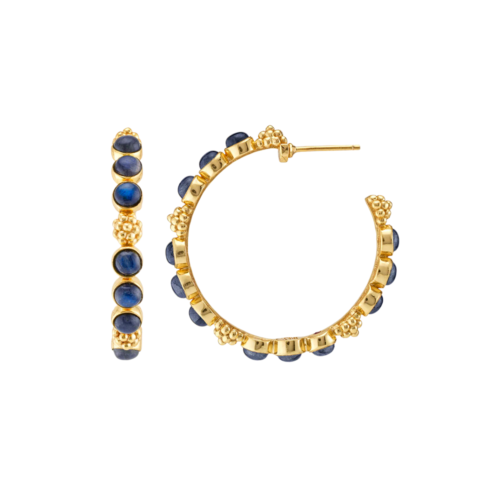 Juliska Berry Gem Medium Hoop Earring Blue Labradorite