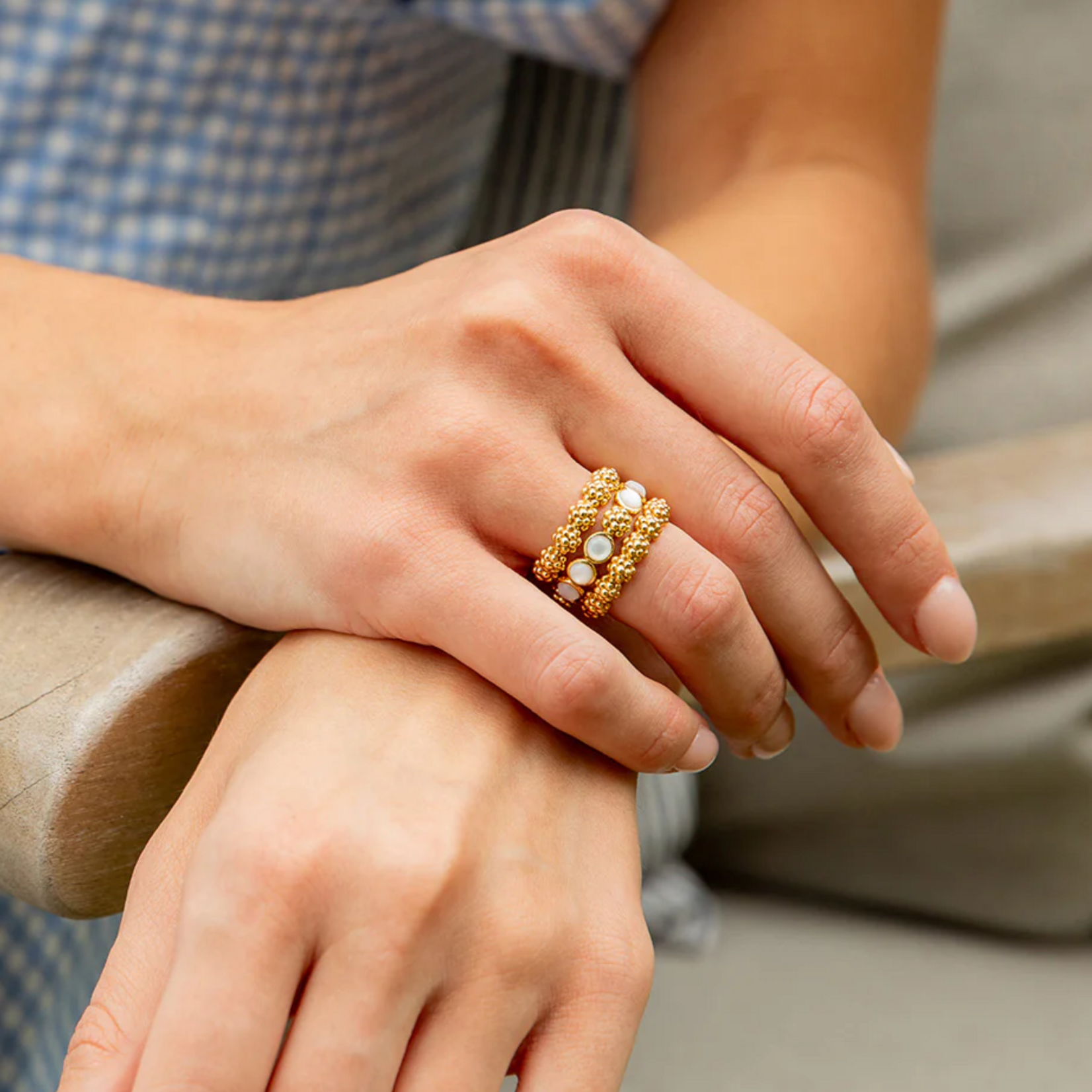 Juliska Berry Gem Ring Mother of Pearl